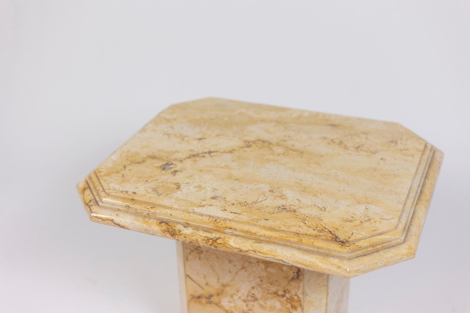 Pair of Side Tables in Sienna Marble, 1970s In Excellent Condition For Sale In Saint-Ouen, FR