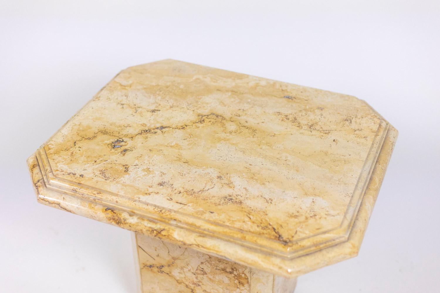 20th Century Pair of Side Tables in Sienna Marble, 1970s For Sale
