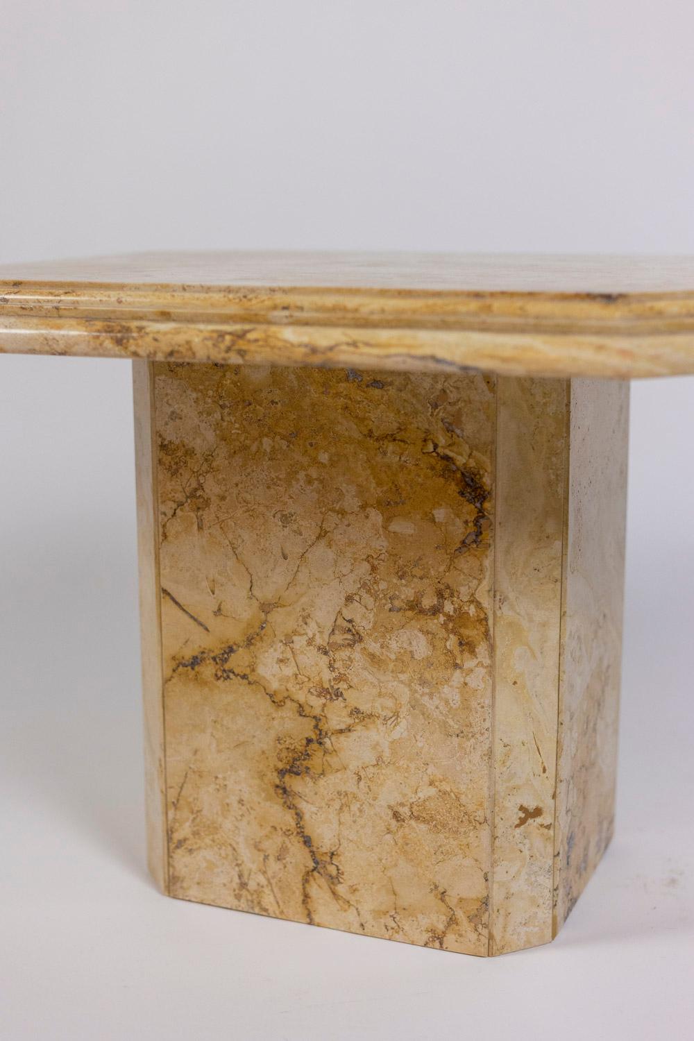 Pair of Side Tables in Sienna Marble, 1970s For Sale 3