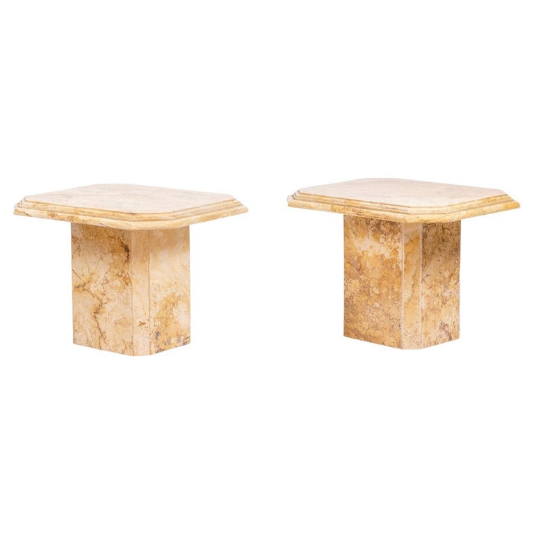 Pair Of Side Tables In Sienna Marble 1970s For Sale At 1stdibs