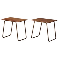 Pair of Side Tables in Teak and Steel, Danish Mid Century, 1960s