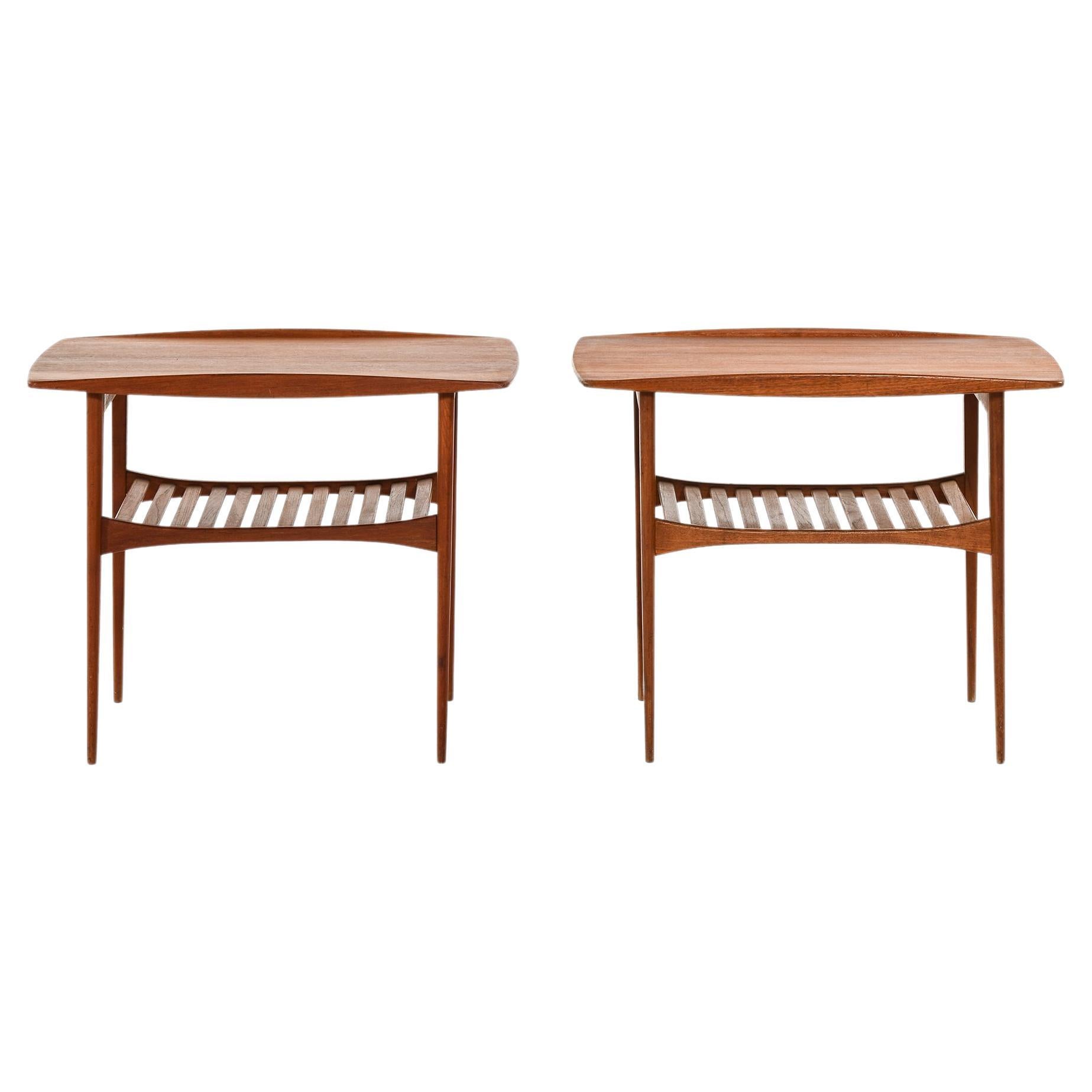 Coppia di tavolini in teak di Tove & Edvard Kindt-Larsen, anni '50 in vendita