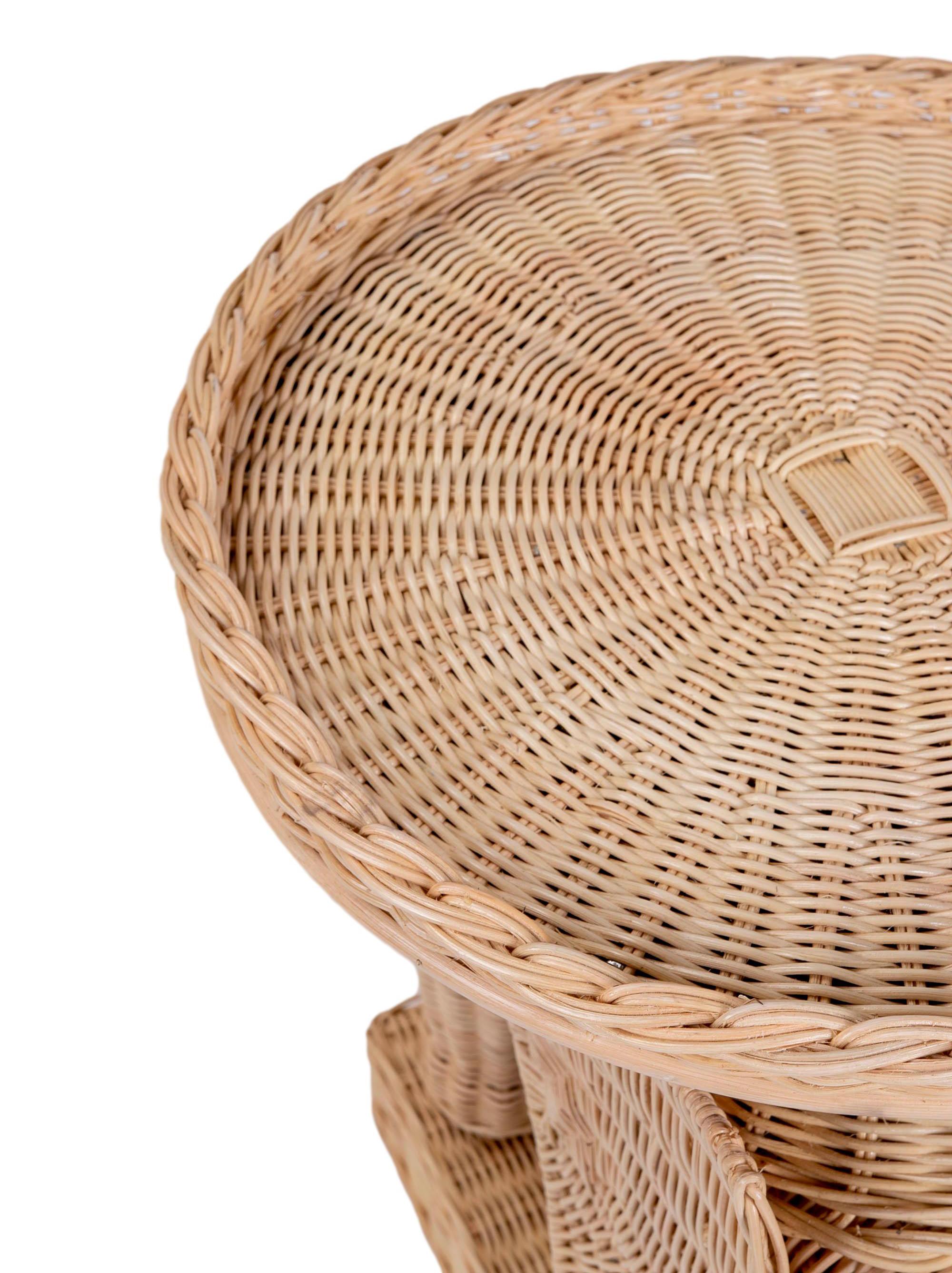 Pair of Side Tables in the Shape of Wicker Elephants 5