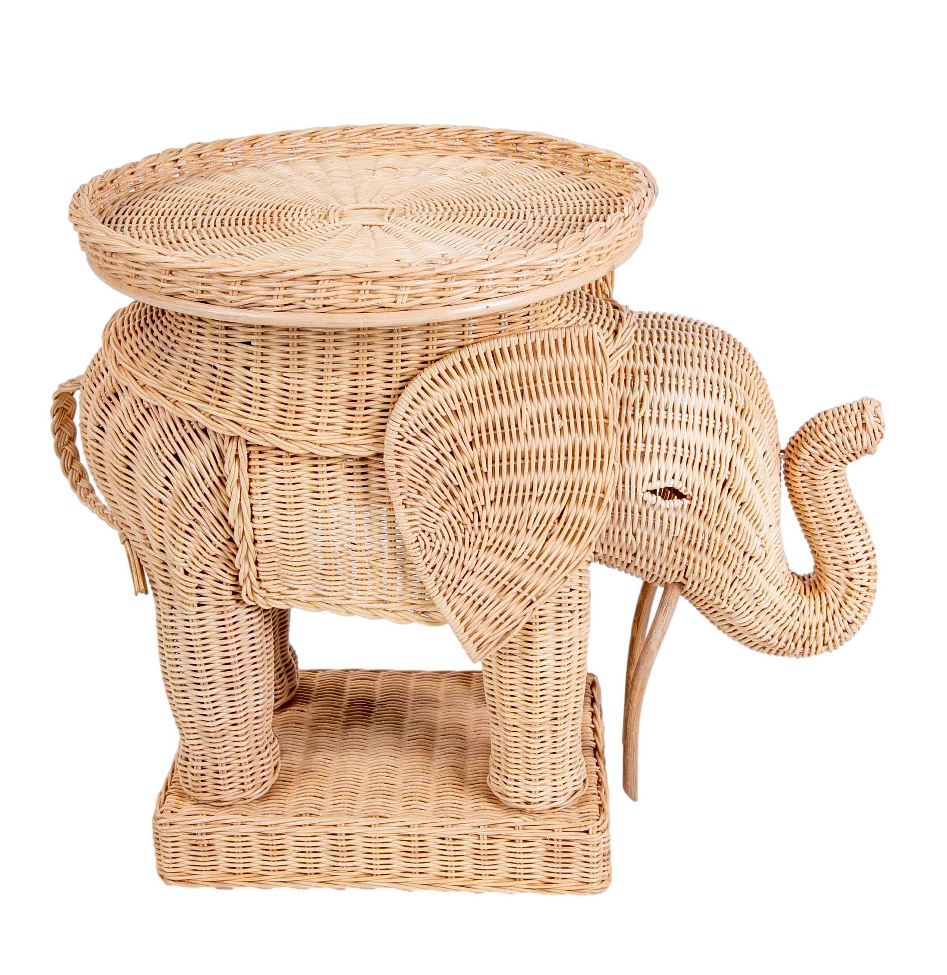 wicker elephant table