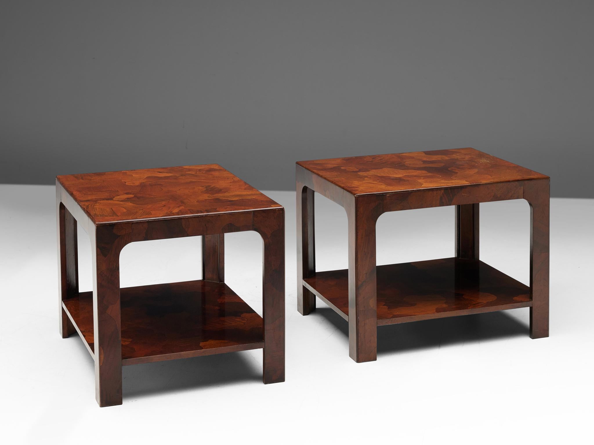 Mid-Century Modern Pair of Side Tables in Walnut, 1960s