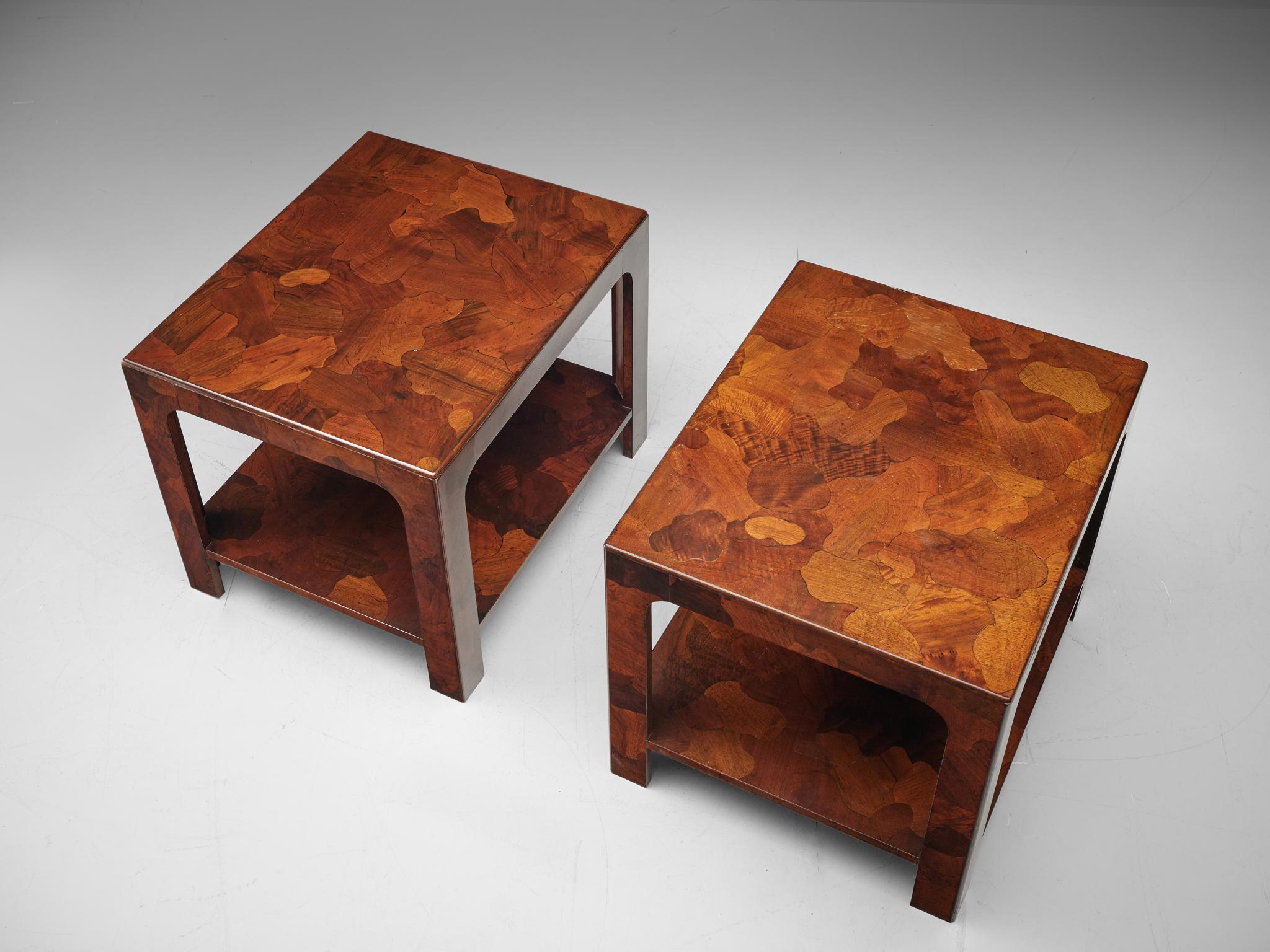 American Pair of Side Tables in Walnut, 1960s