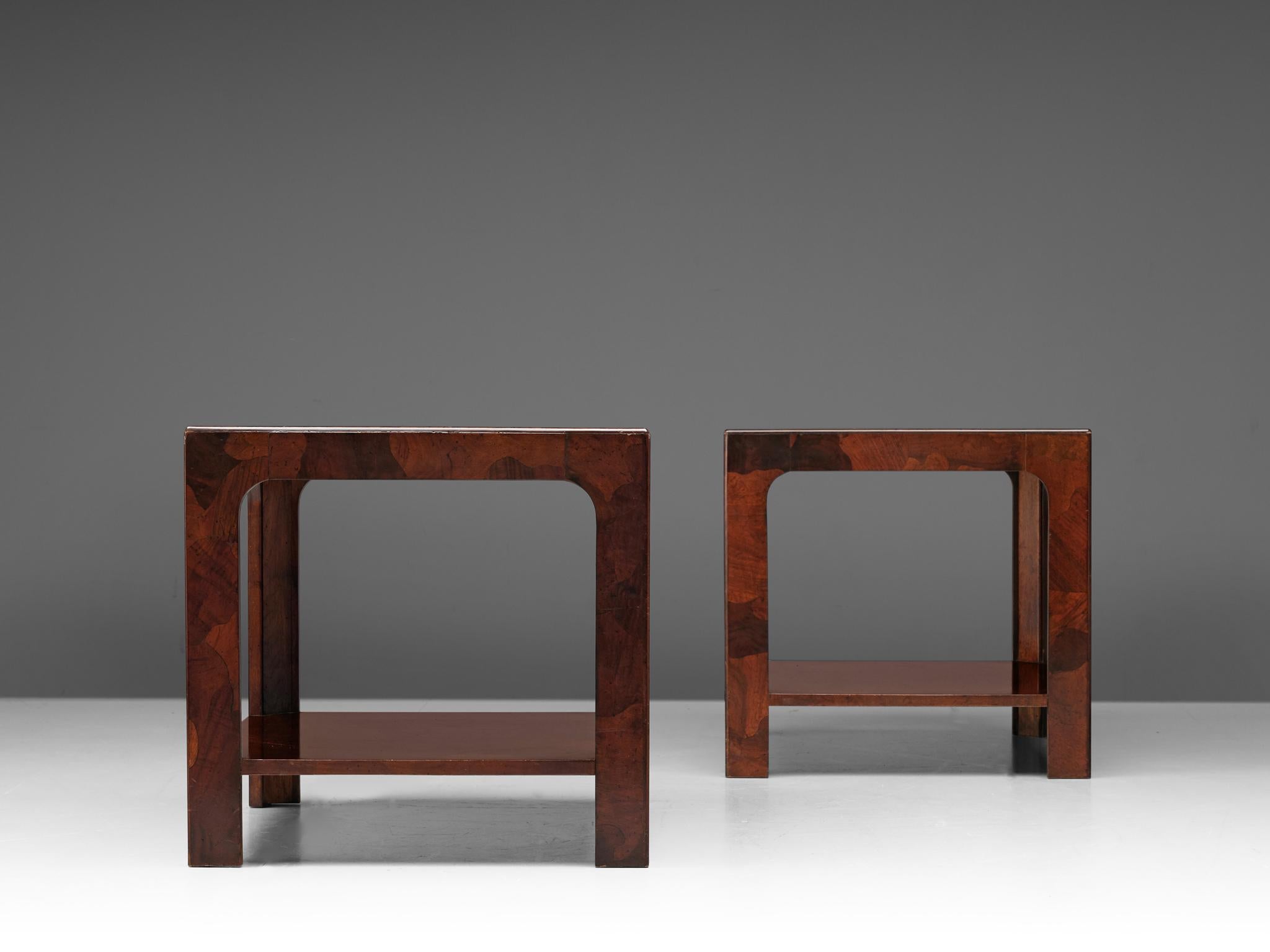 Pair of Side Tables in Walnut, 1960s In Good Condition In Waalwijk, NL