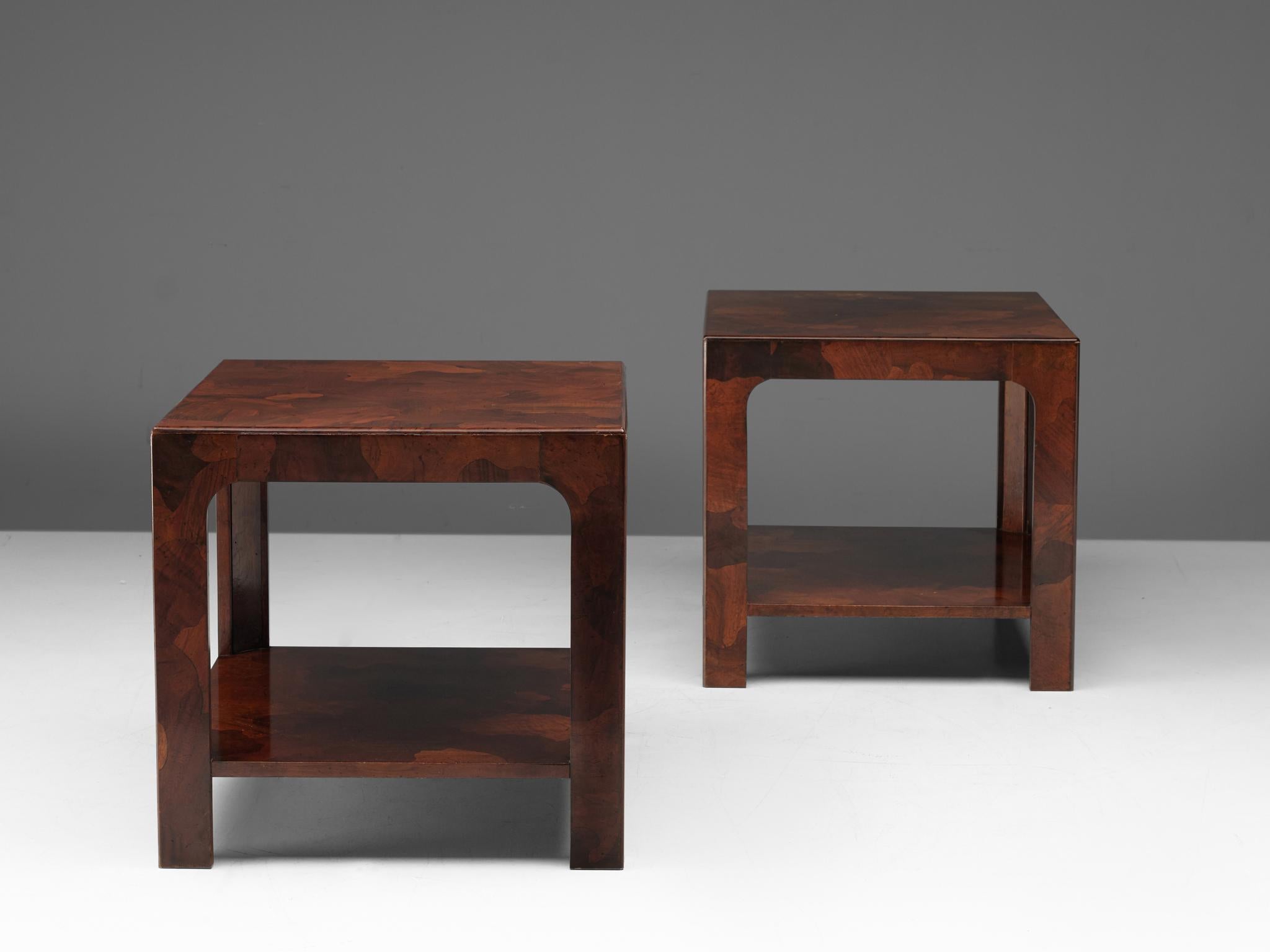Mid-20th Century Pair of Side Tables in Walnut, 1960s
