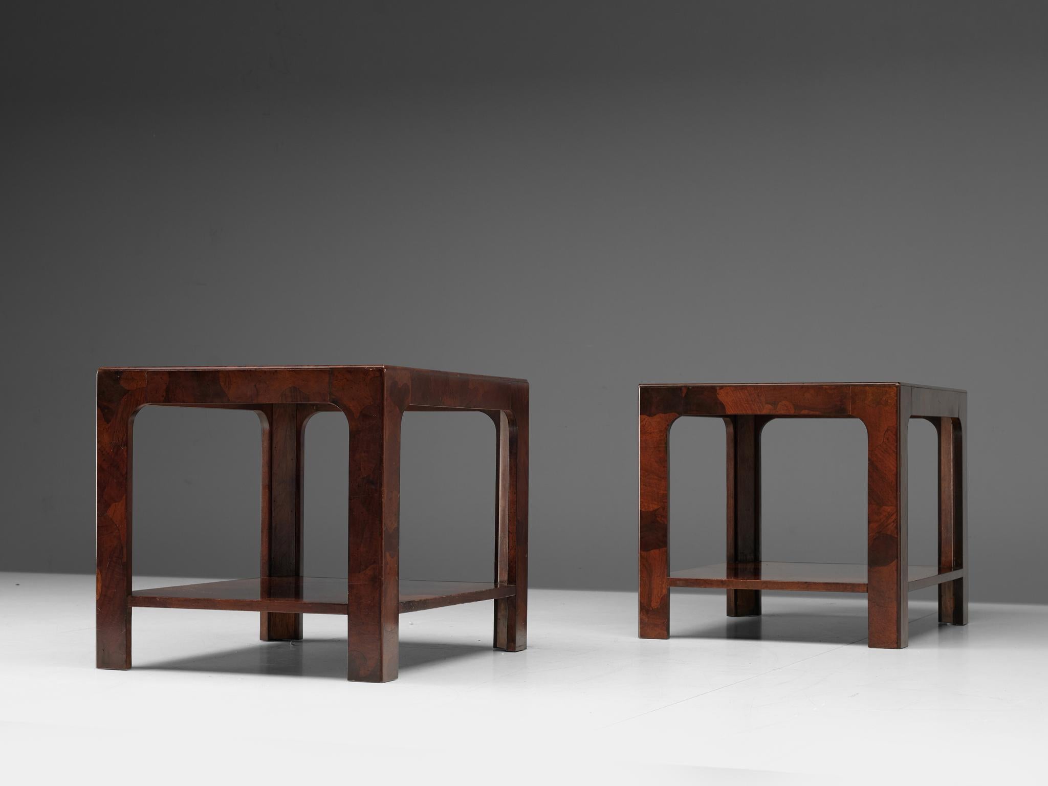 Pair of Side Tables in Walnut, 1960s 1
