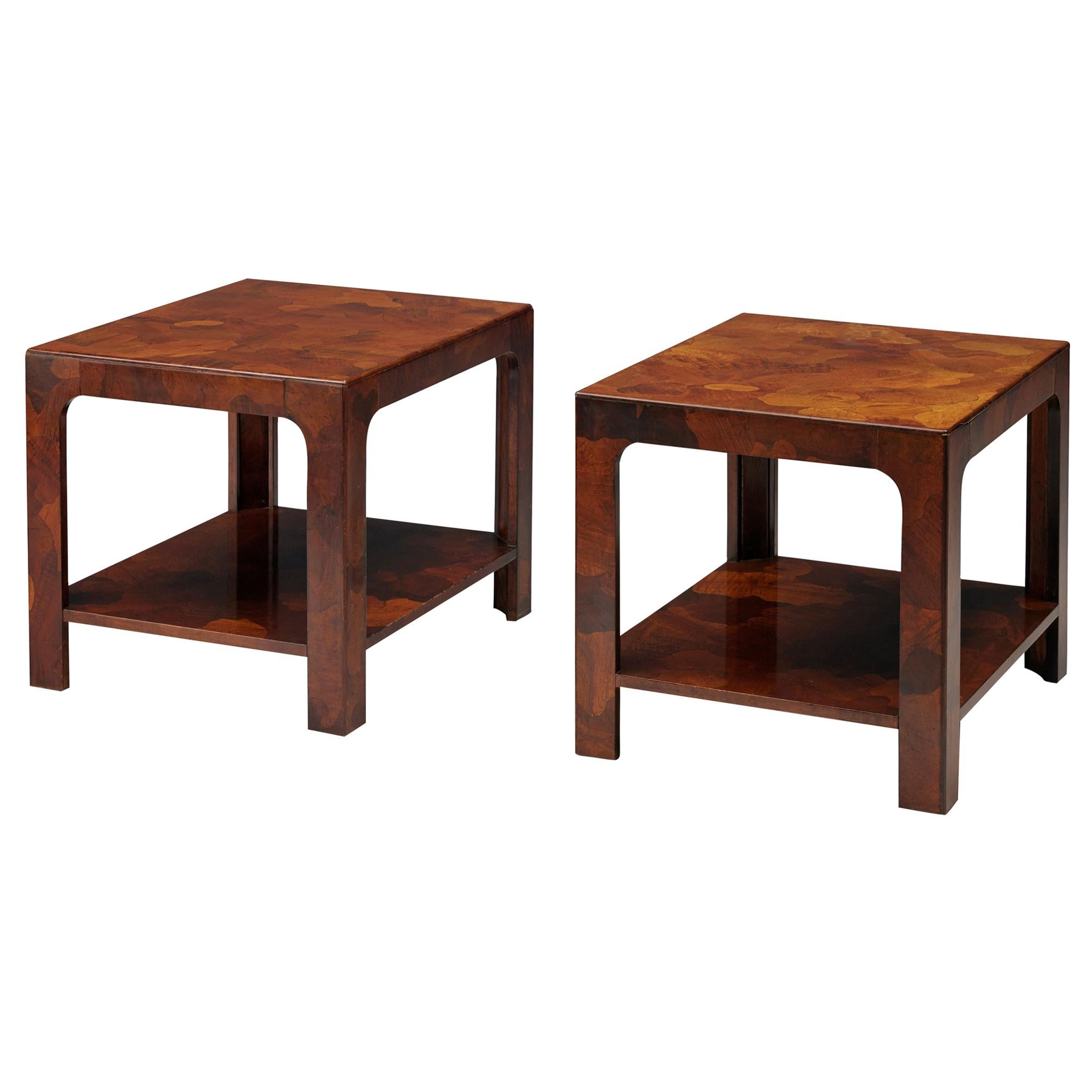 Pair of Side Tables in Walnut, 1960s