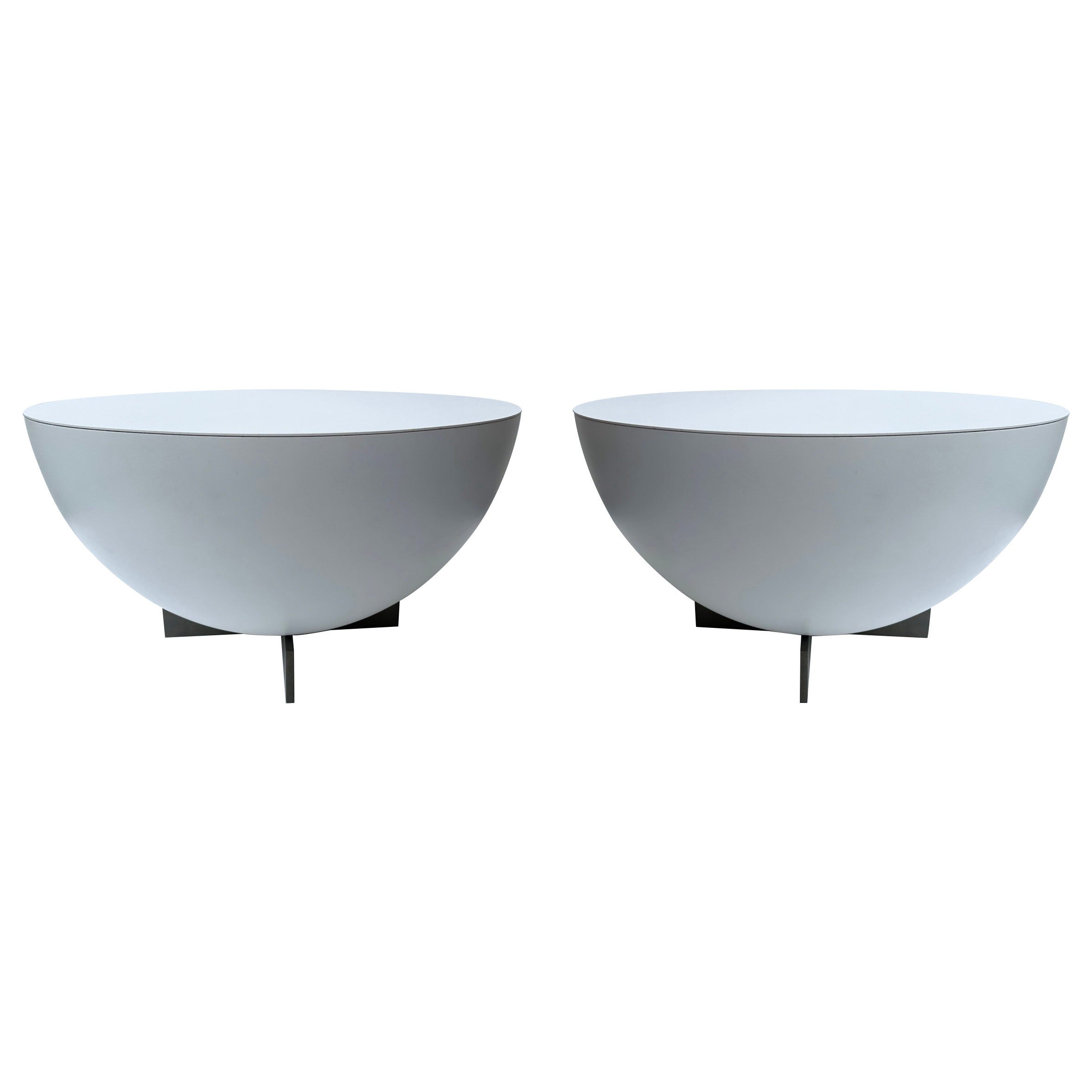 Pair of Side Tables Lacquered Metal by Neil David. Netherland, 2000s