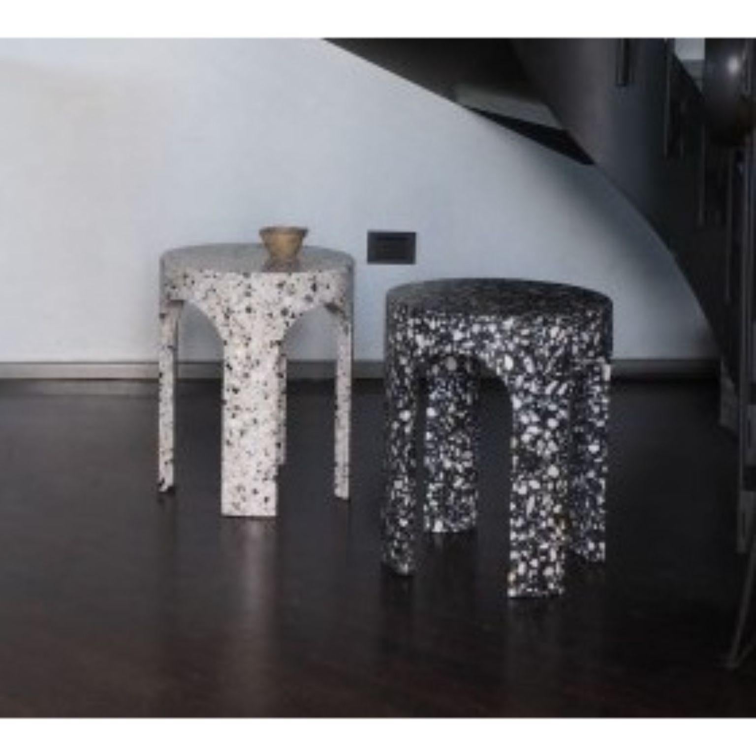Pair of side tables, Loggia Terrazzo
An essential element with a strong stylistic impact that evokes Classic and basic lines of Greco-floman architecture, which have influenced the history of the applied arts in the following years.
The elements