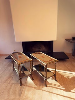 Pair of Side Tables / Low Consoles by Maison Baguès, France, 1970s
