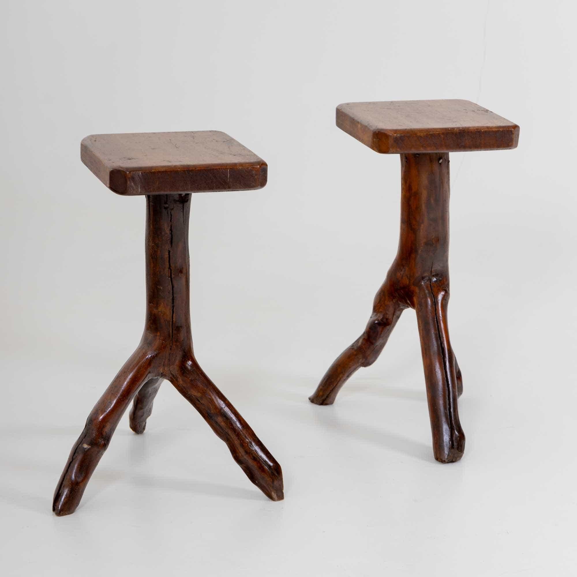 Paar Beistelltische aus Baumzweigen, 20. Jahrhundert (Holz) im Angebot