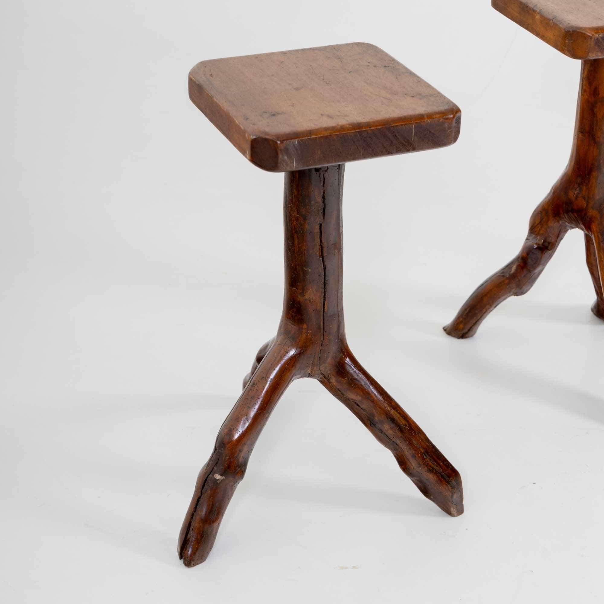 Pair of side tables made from tree branches, 20th Century For Sale 2