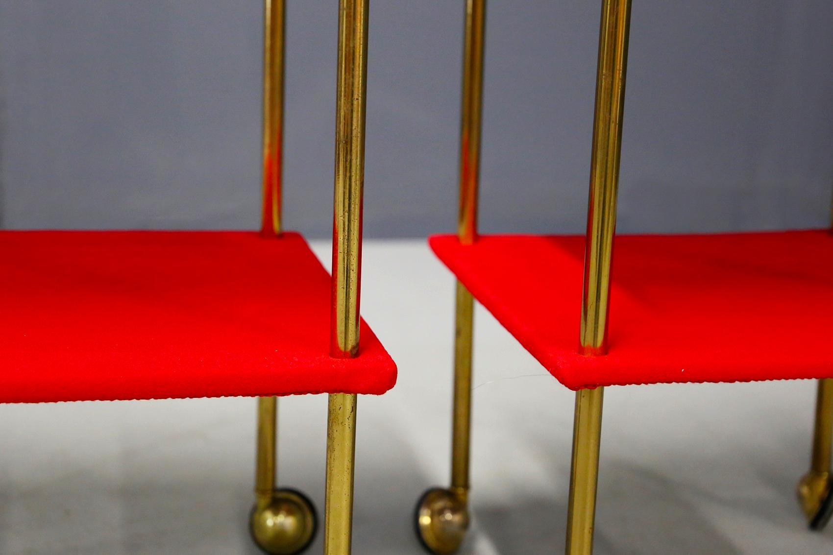 Brass Pair of Side Tables Model T9 by Luigi Caccia Dominioni for Azucena, 1950s