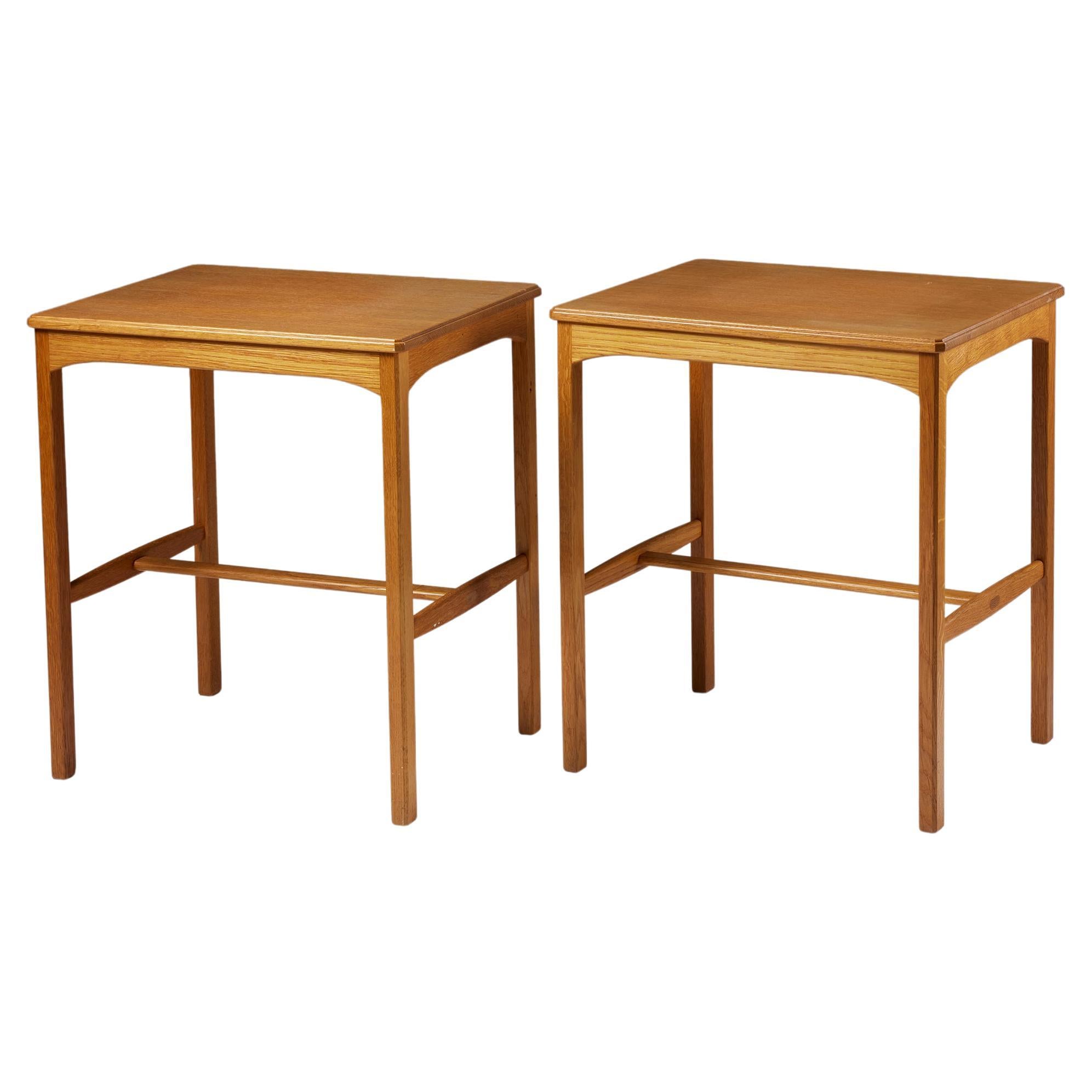 Pair of side tables ‘October’ designed by Carl Malmsten for Carl Löving & Sons For Sale