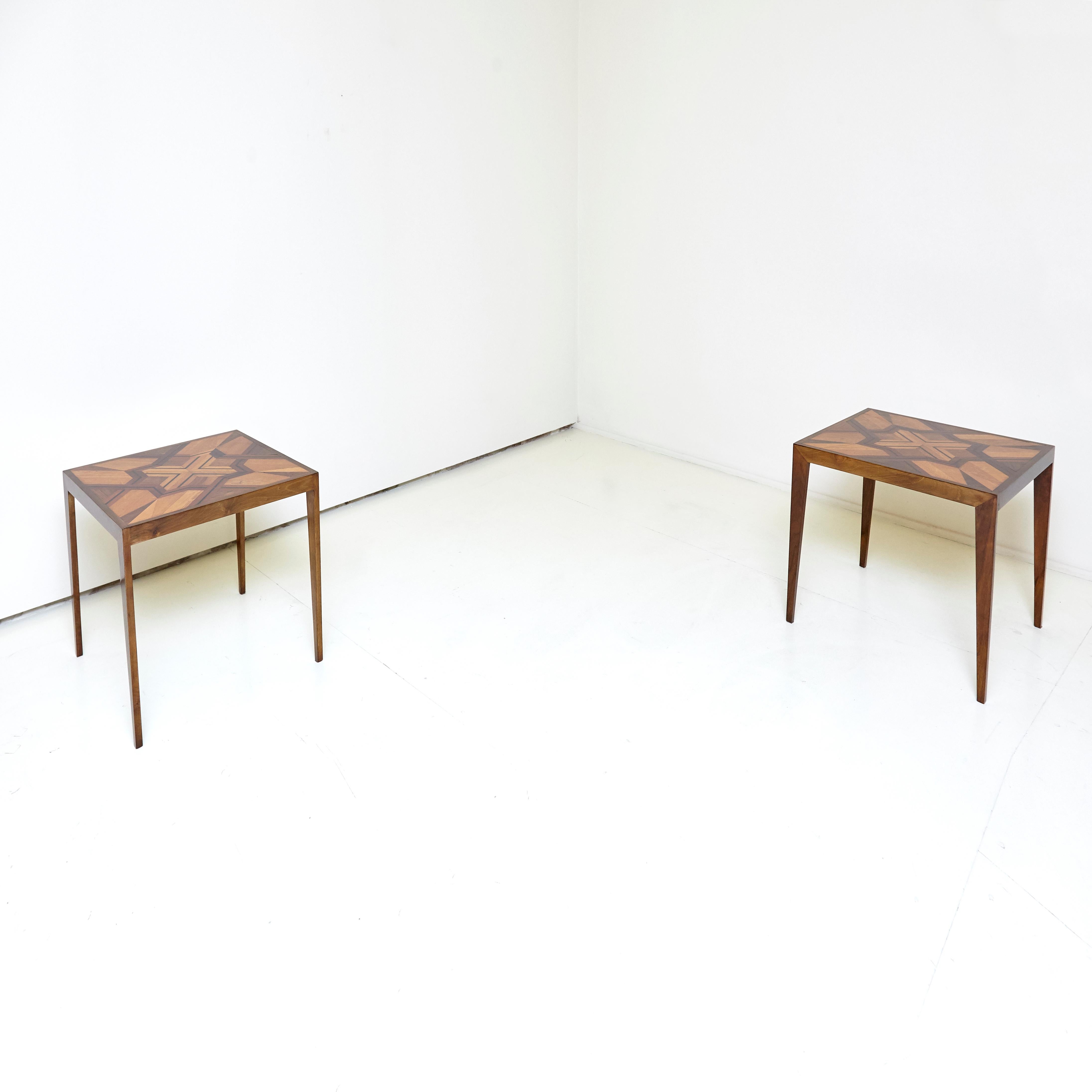 Pair of Side Tables of Various Noble Woods 6