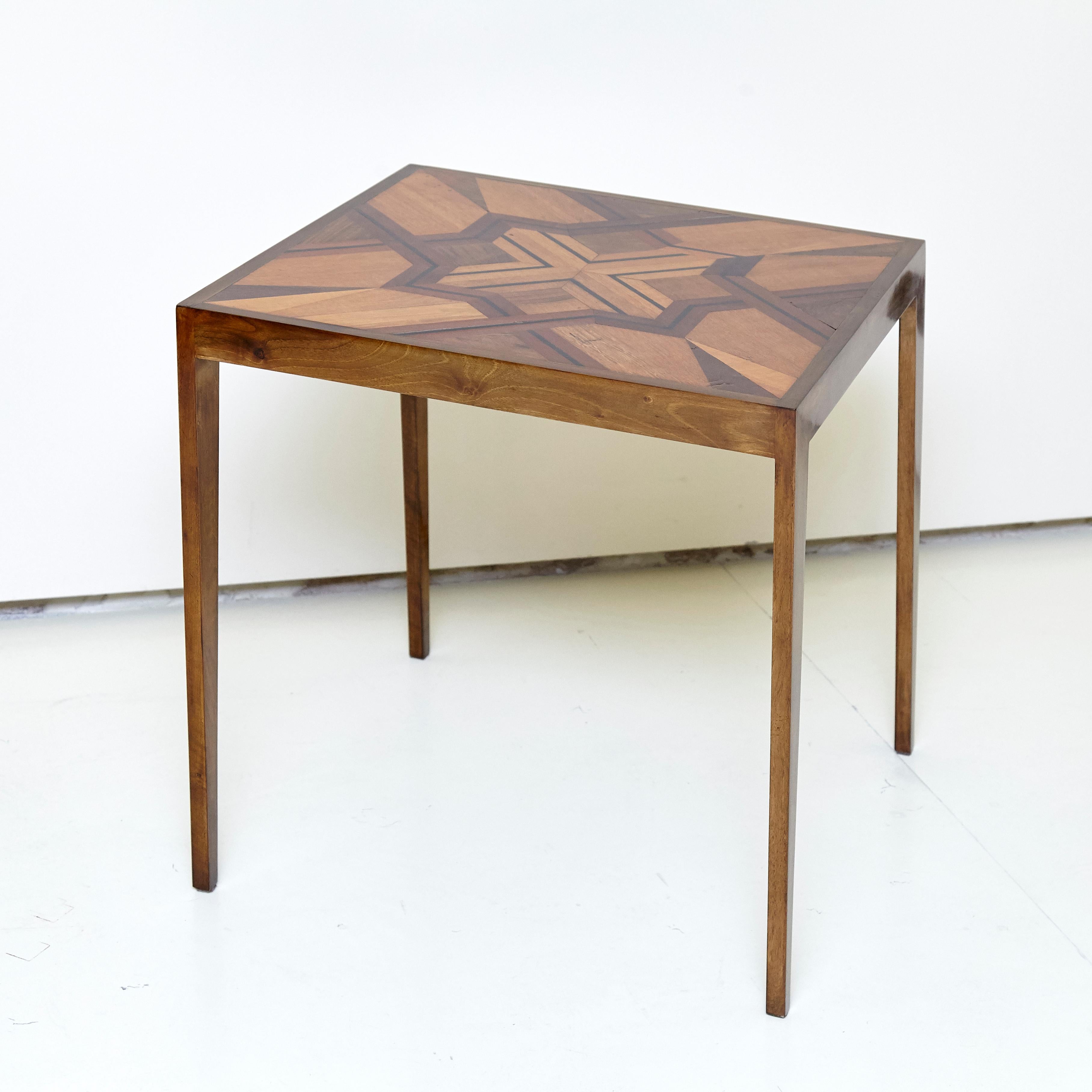 Contemporary Pair of Side Tables of Various Noble Woods