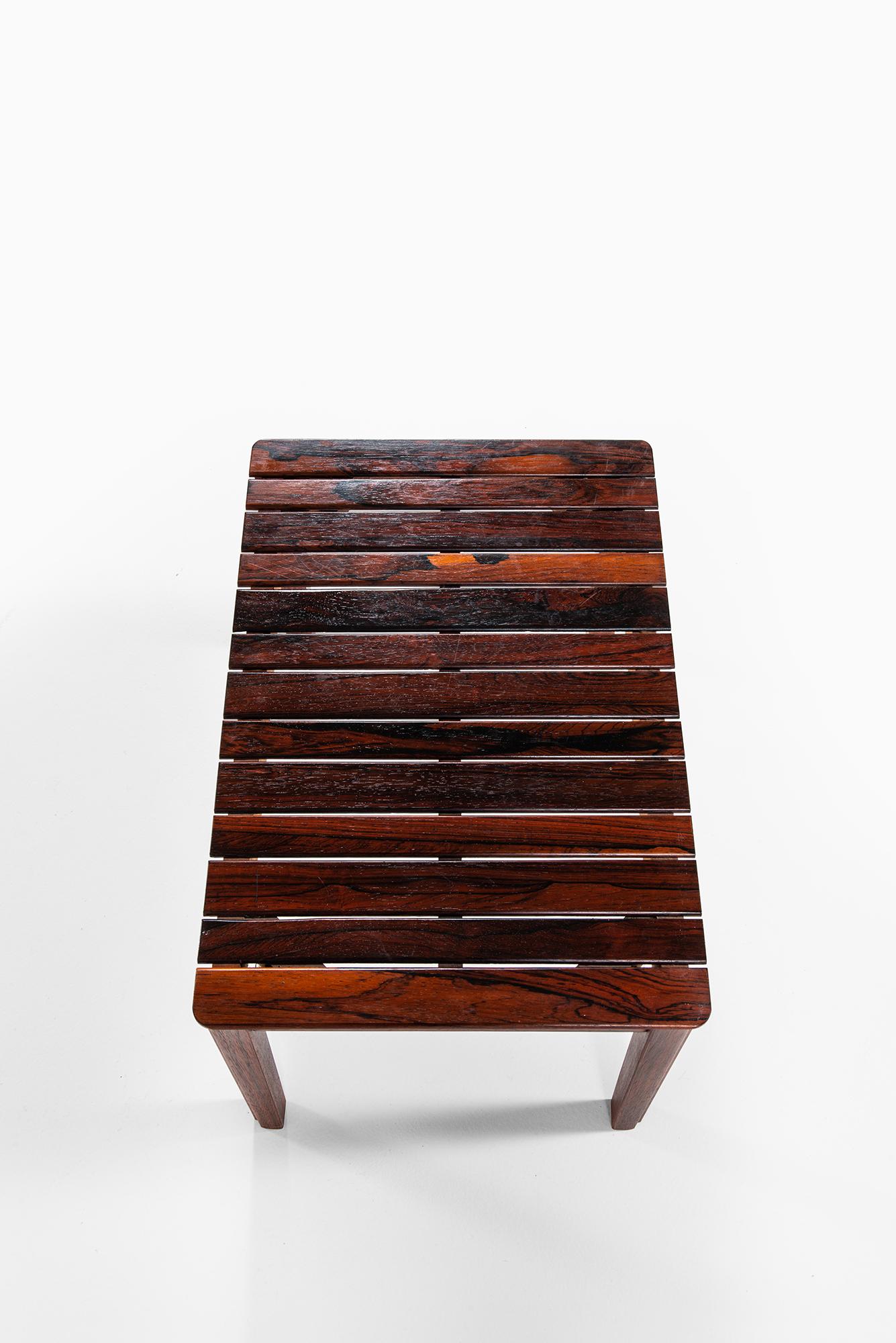 Pair of Side Tables or Benches in Solid Rosewood by Alberts in Sweden For Sale 1