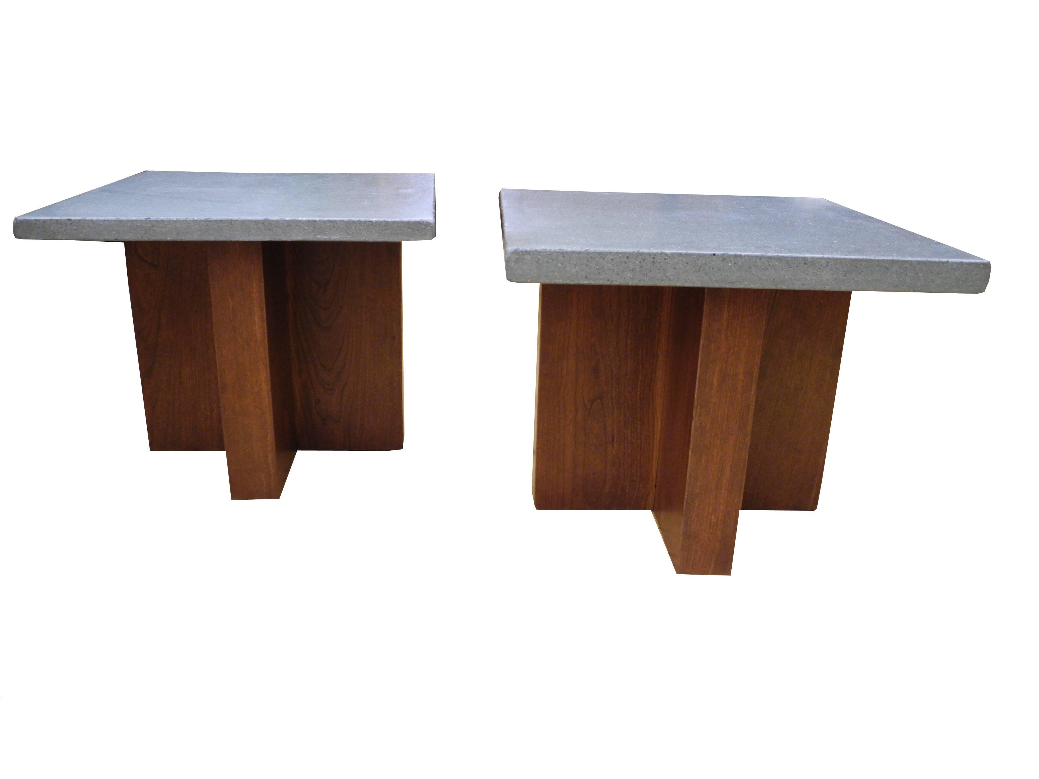 American Pair of Side Tables or Nightstands Coffee Tables by CR Design For Sale