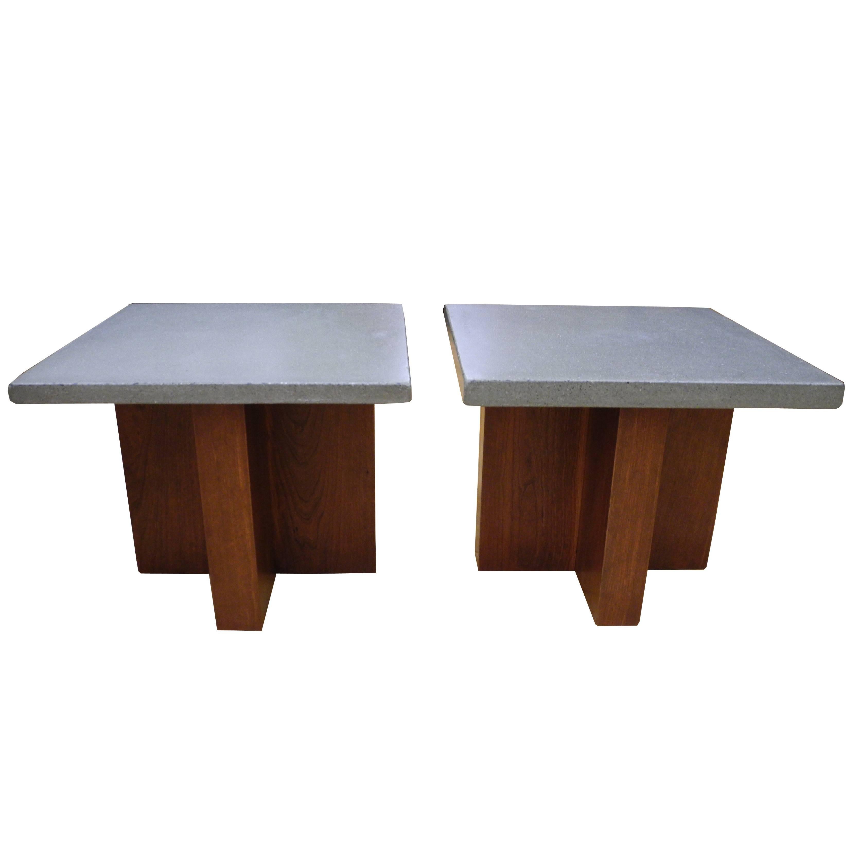 Pair of Side Tables or Nightstands Coffee Tables by CR Design For Sale