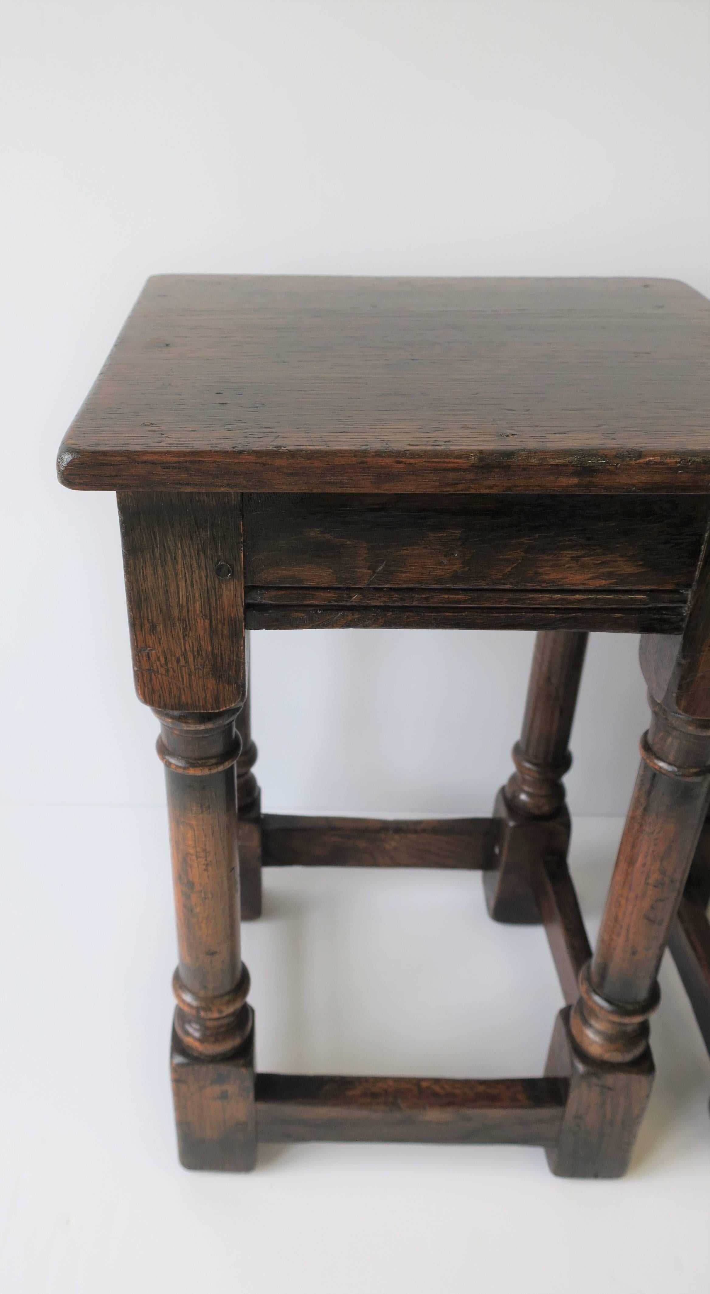 Jacobean Style Wood Side Tables or Stools 7