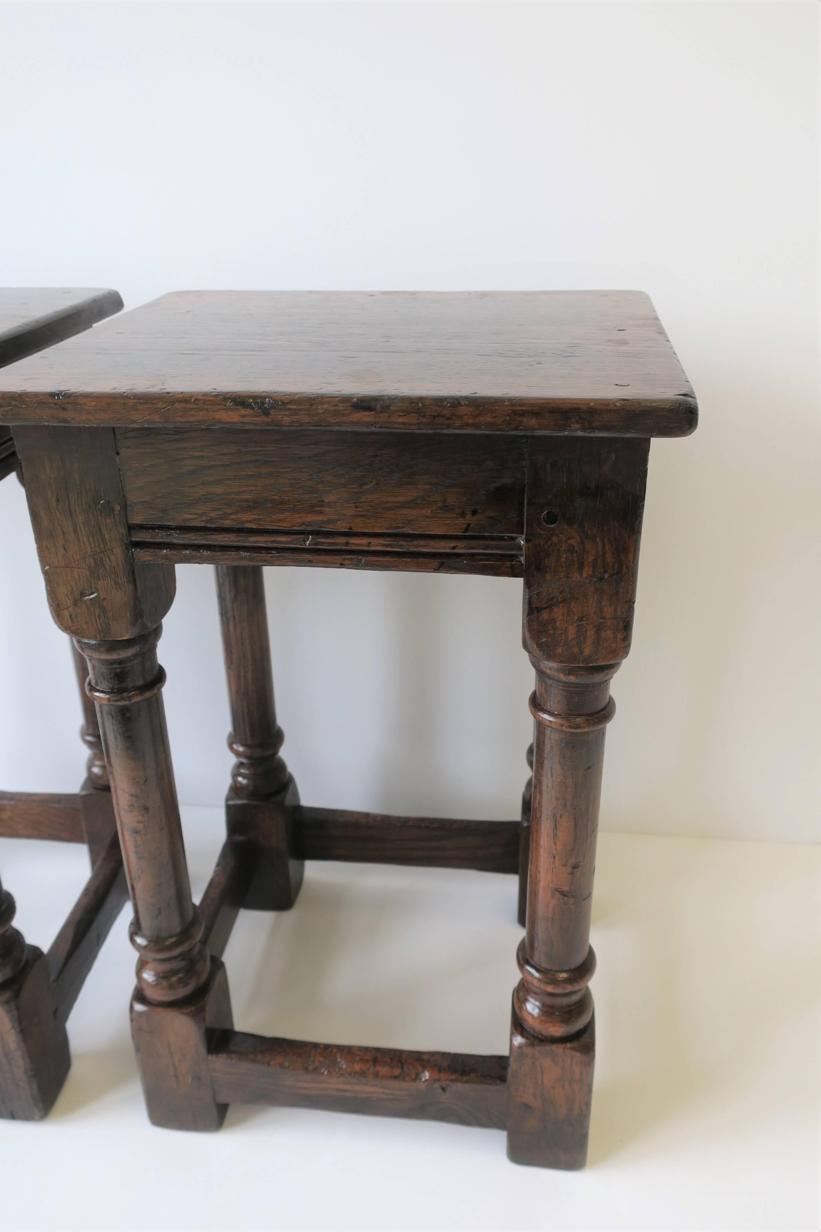Jacobean Style Wood Side Tables or Stools 9