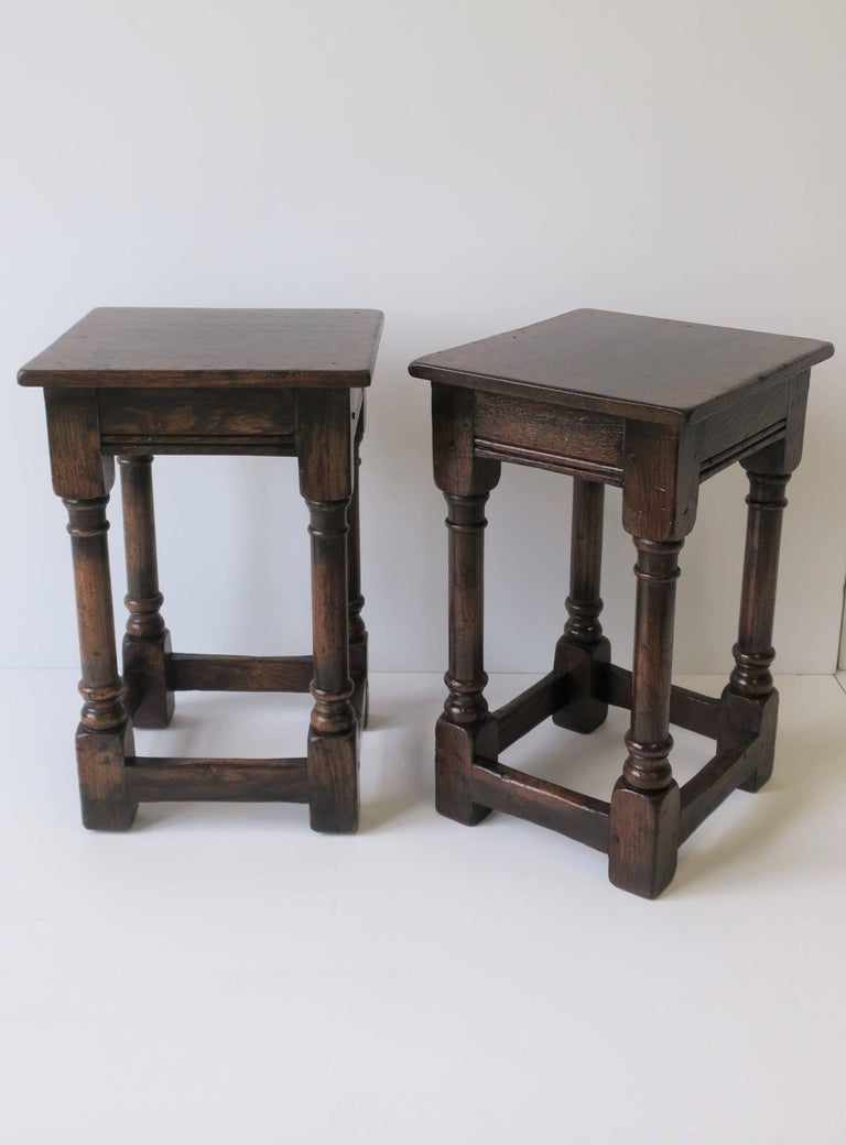 Jacobean Style Wood Side Tables or Stools at 1stDibs