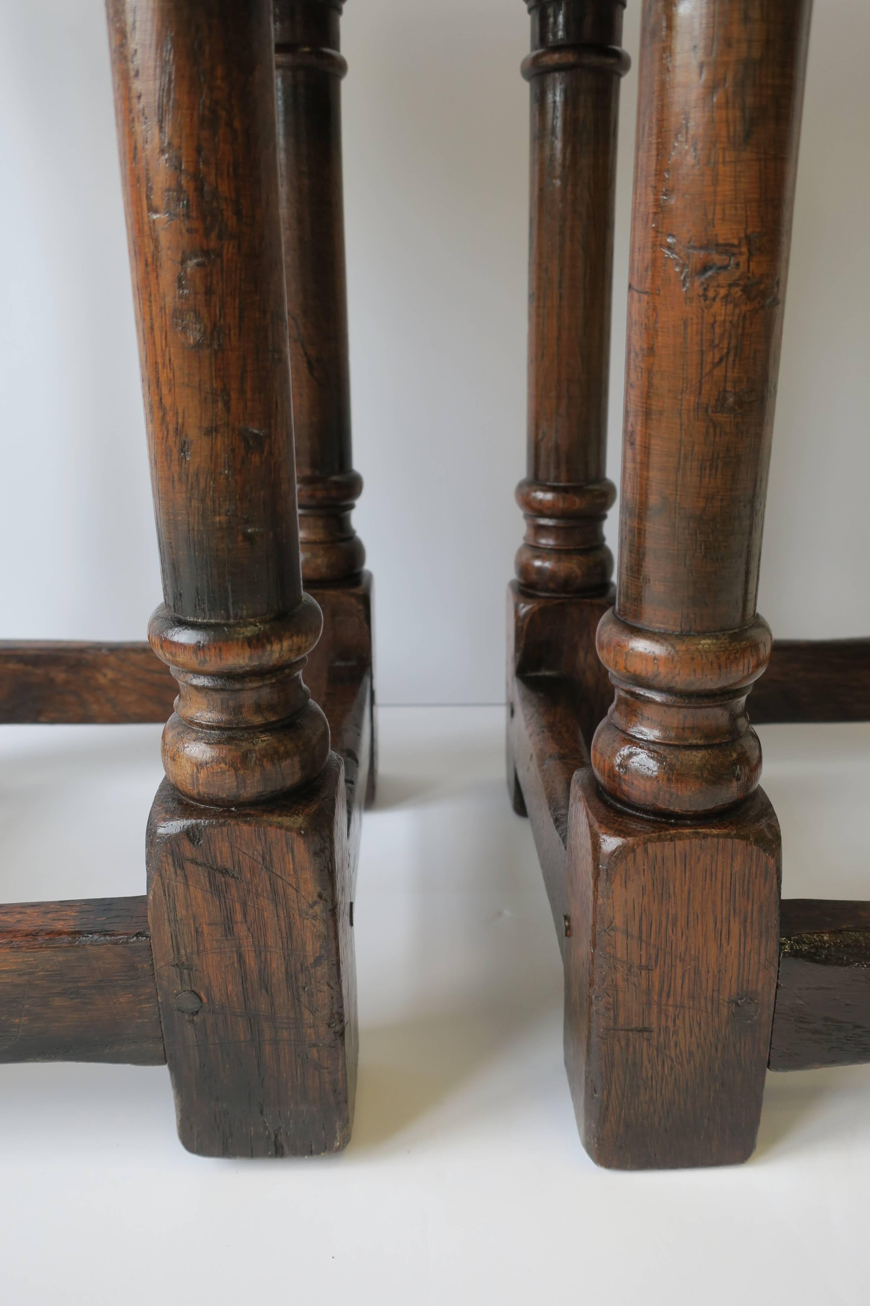 Jacobean Style Wood Side Tables or Stools 11