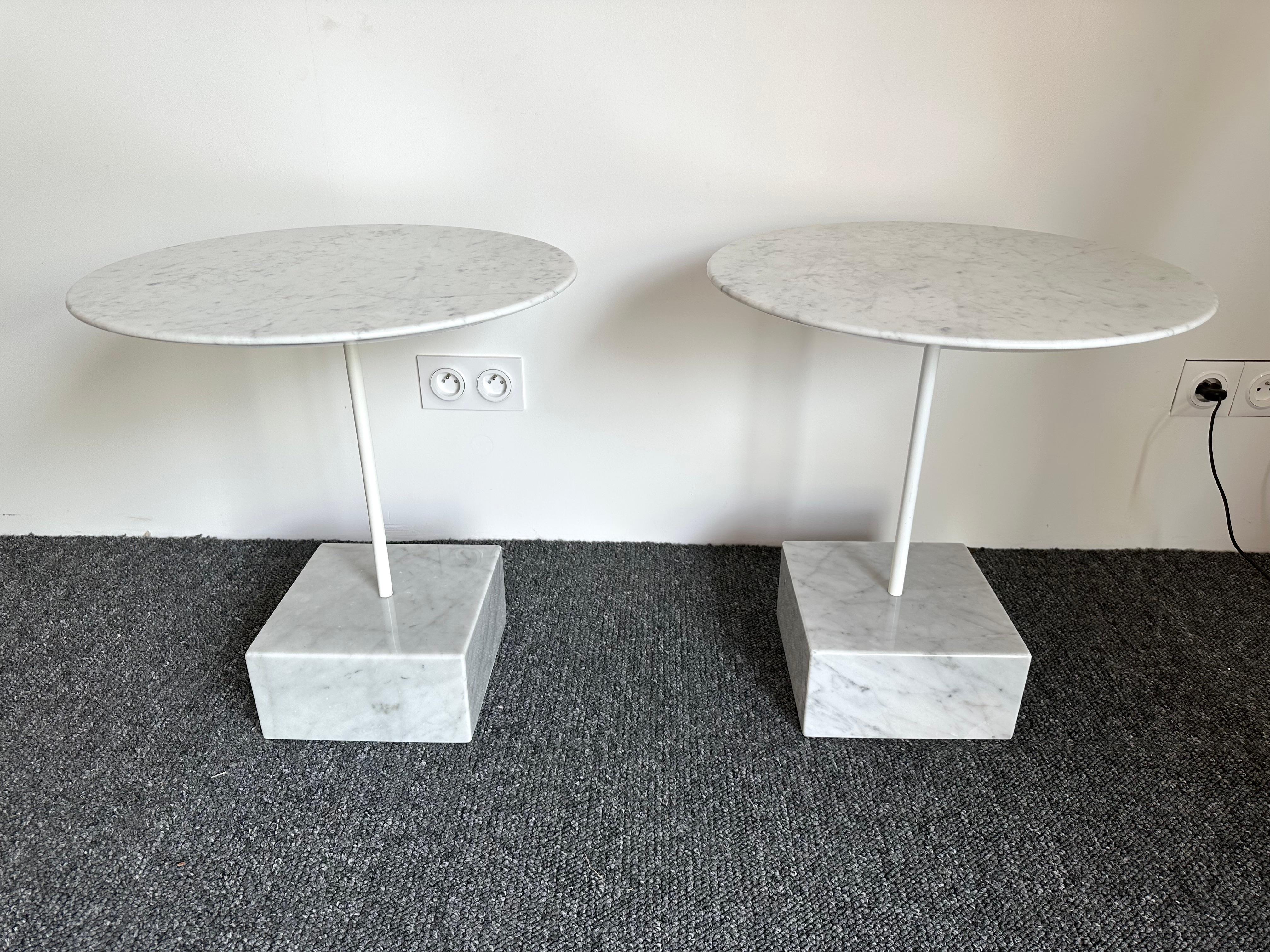 Late 20th Century Pair of Side Tables Primavera by Ettore Sottsass, Italy, 1980s For Sale