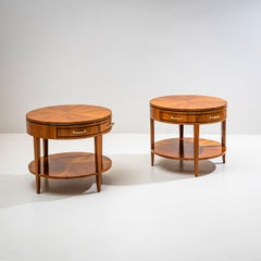 Pair of Side Tables with Hidden Glass Tops, Probably Italy, Mid-20th Century