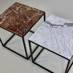 Pair of Side Tables with Marble Tops