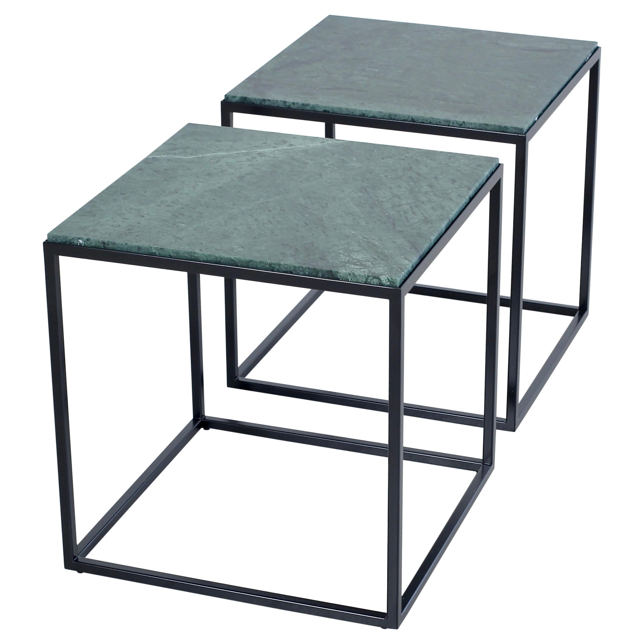 Pair of Side Tables with Marble Tops