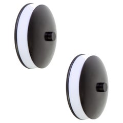 Pair of Side Wall Sconces by Research.Lighting, Small, Black, Made to Order