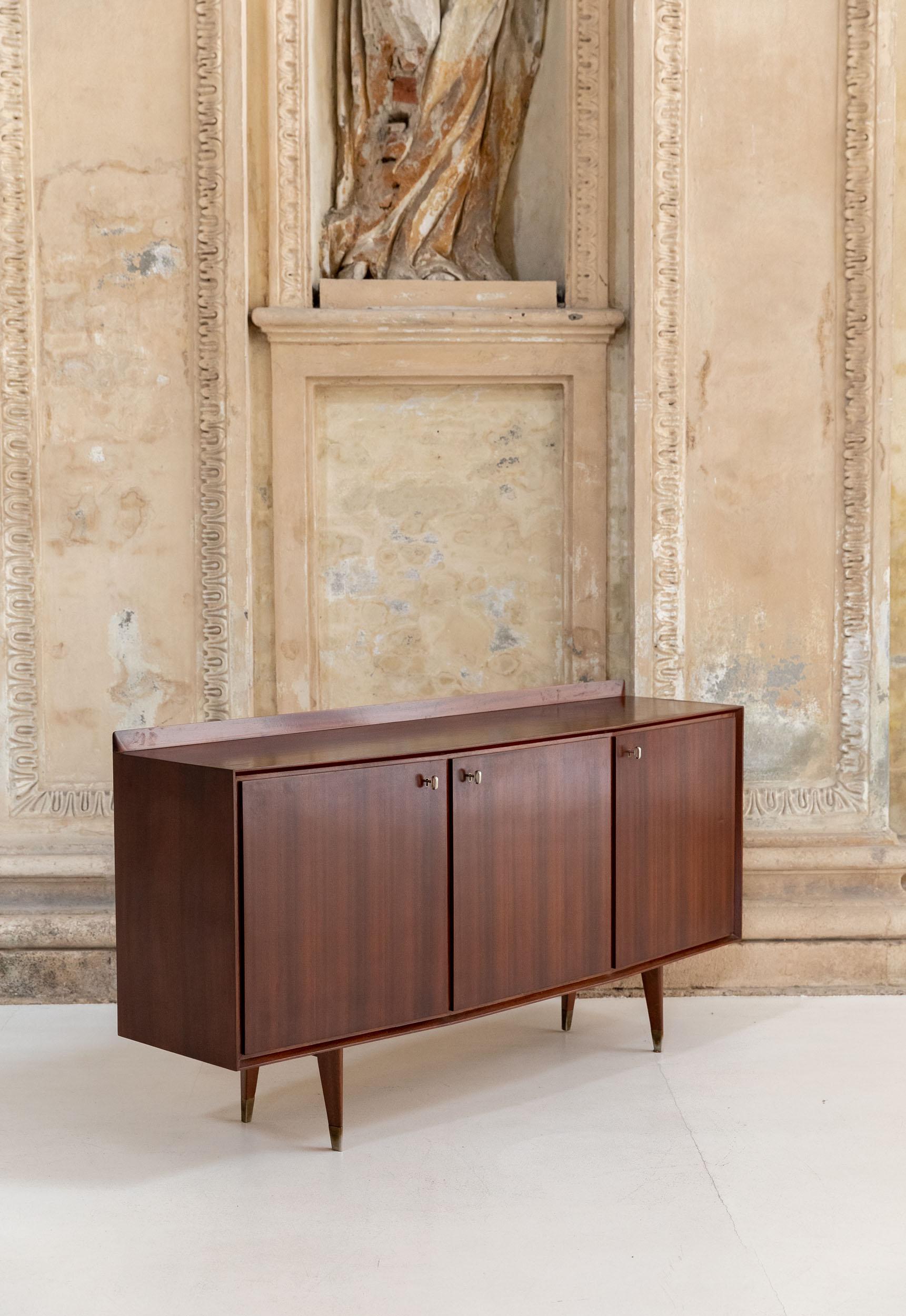 Mid-20th Century Pair of Sideboard Attributed to Osvaldo Borsani, Italy, 1950