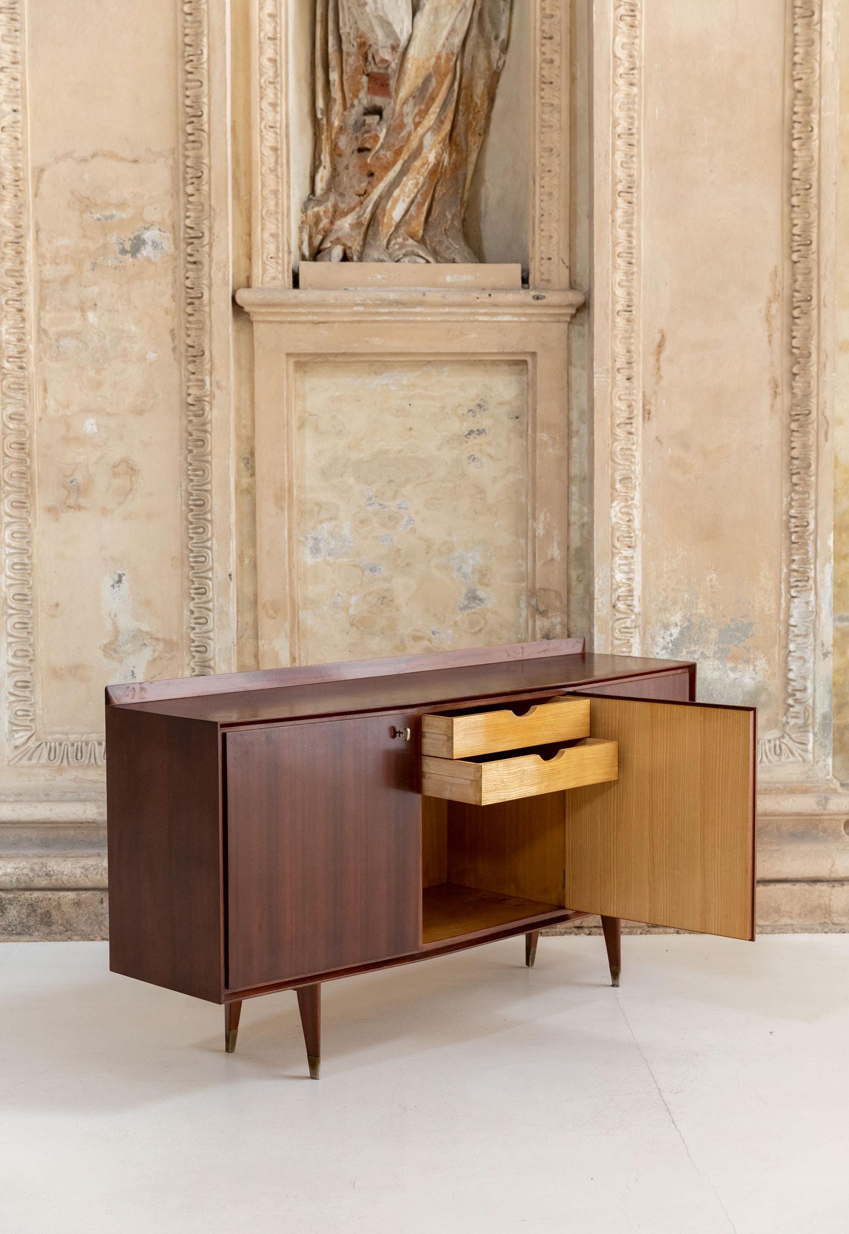 Wood Pair of Sideboard Attributed to Osvaldo Borsani, Italy, 1950 For Sale