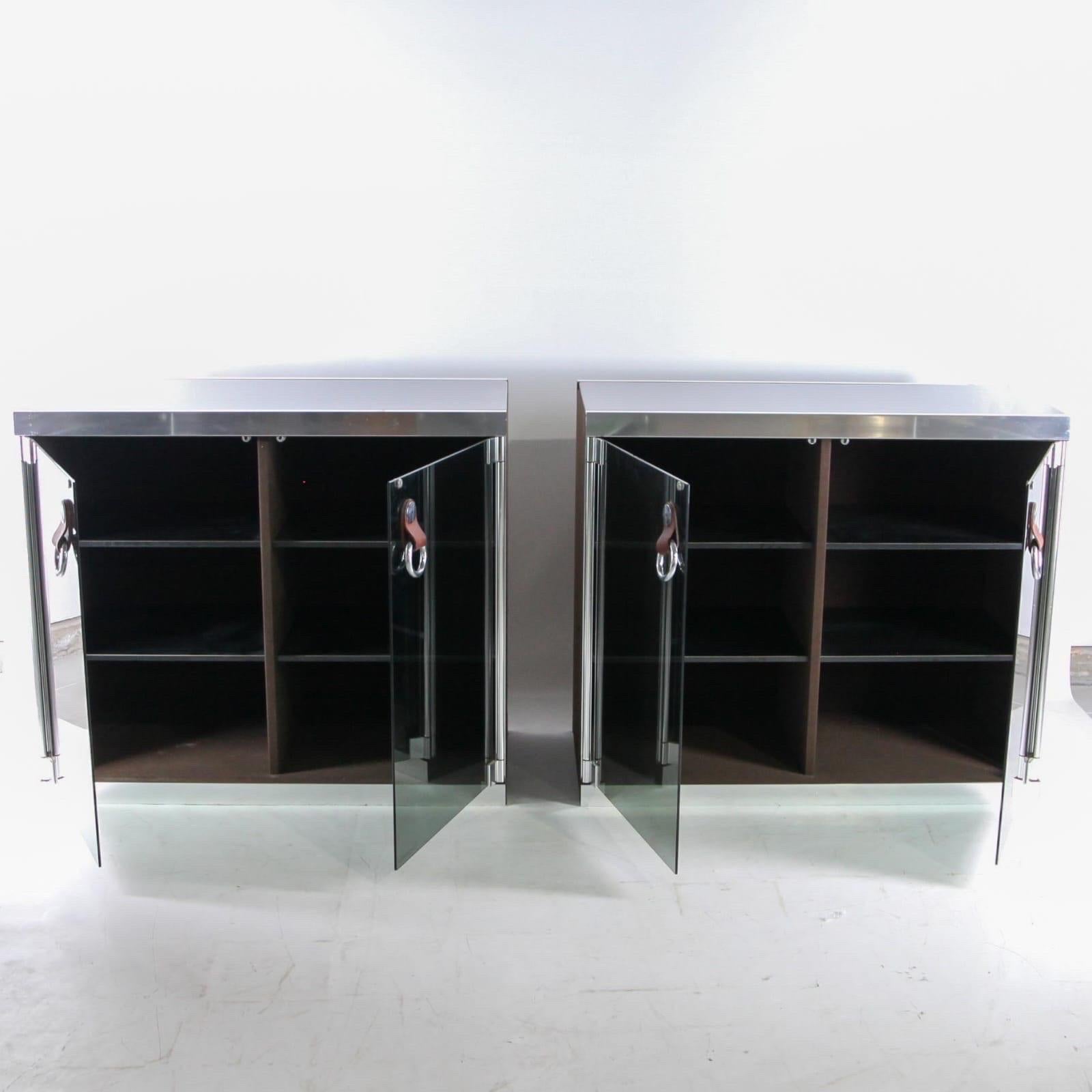 Glass Pair of sideboards by Guido Faleschini  For Sale