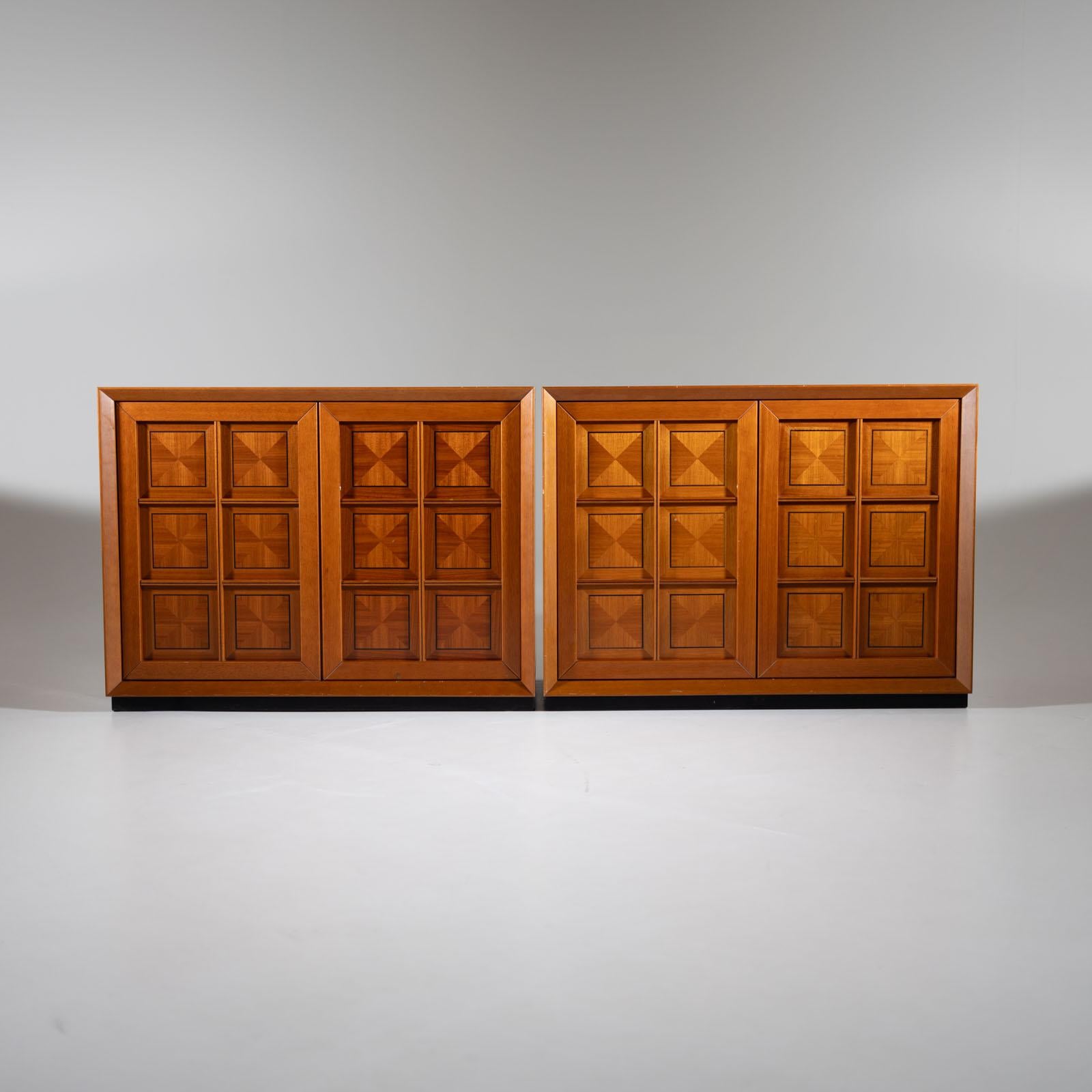 Italian Pair of sideboards by Mobili i Caccia alla Volpe, Italy 1970s  For Sale