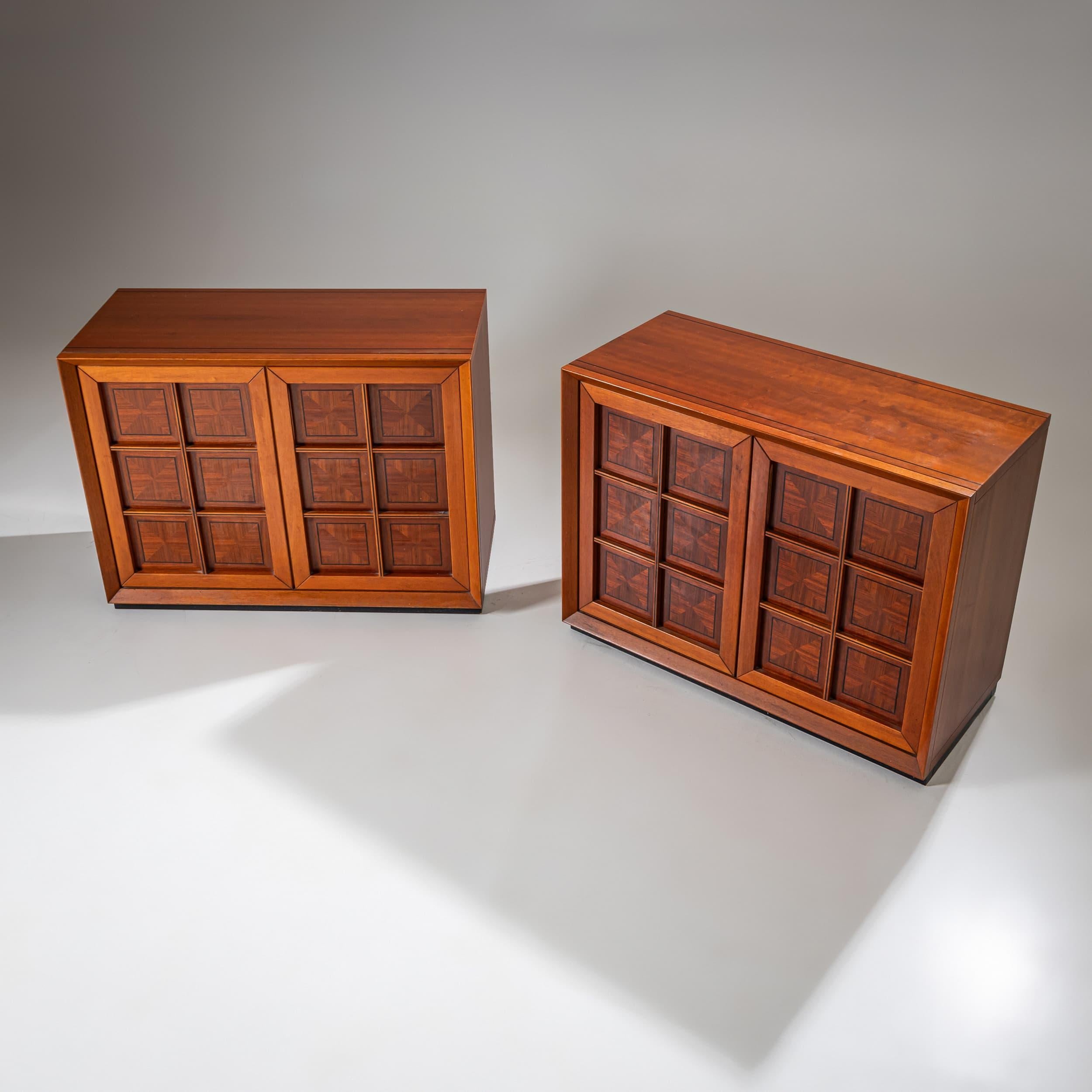 Italian Pair of Sideboards by Mobili i Caccia alla Volpe, Italy, 1970s For Sale
