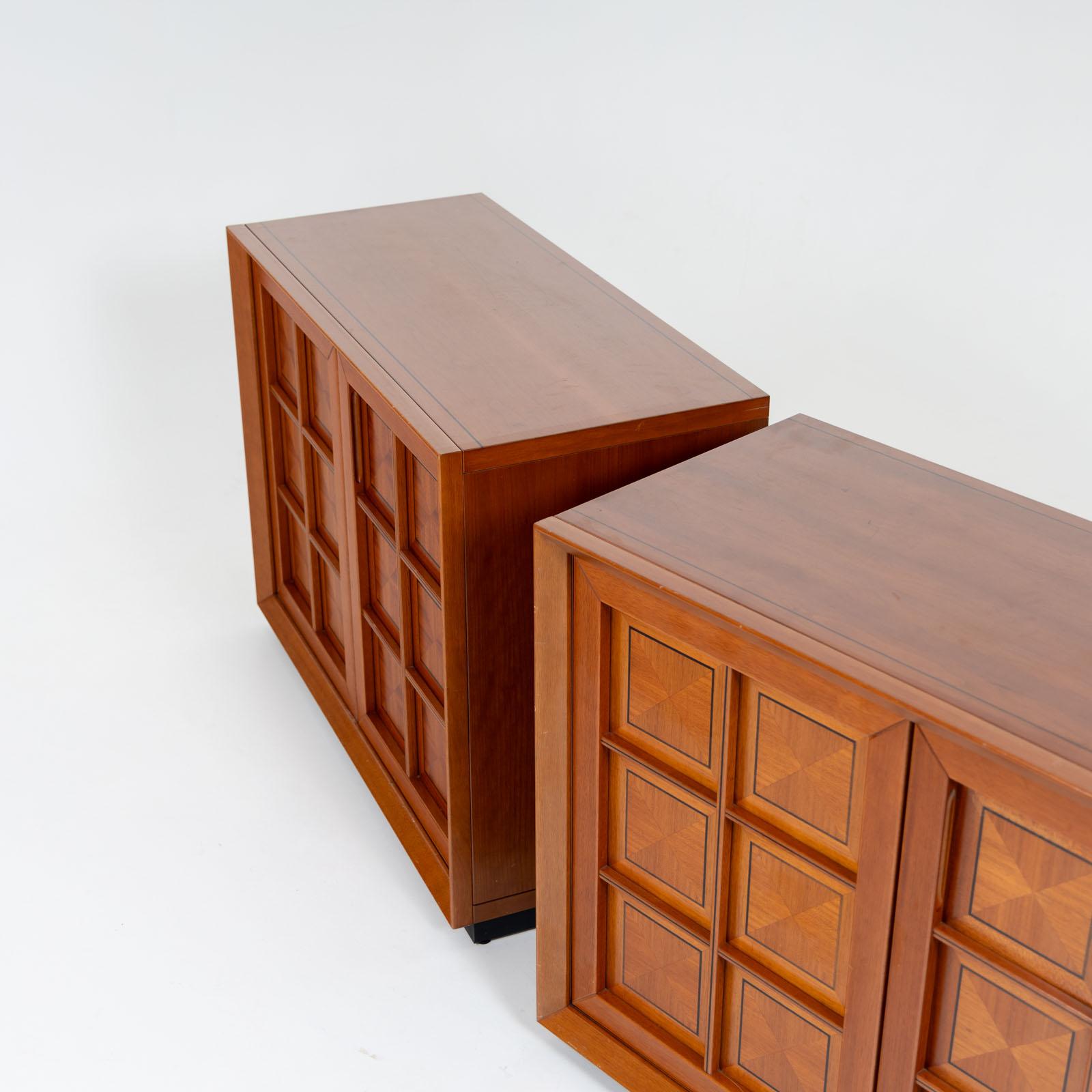 Wood Pair of sideboards by Mobili i Caccia alla Volpe, Italy 1970s  For Sale