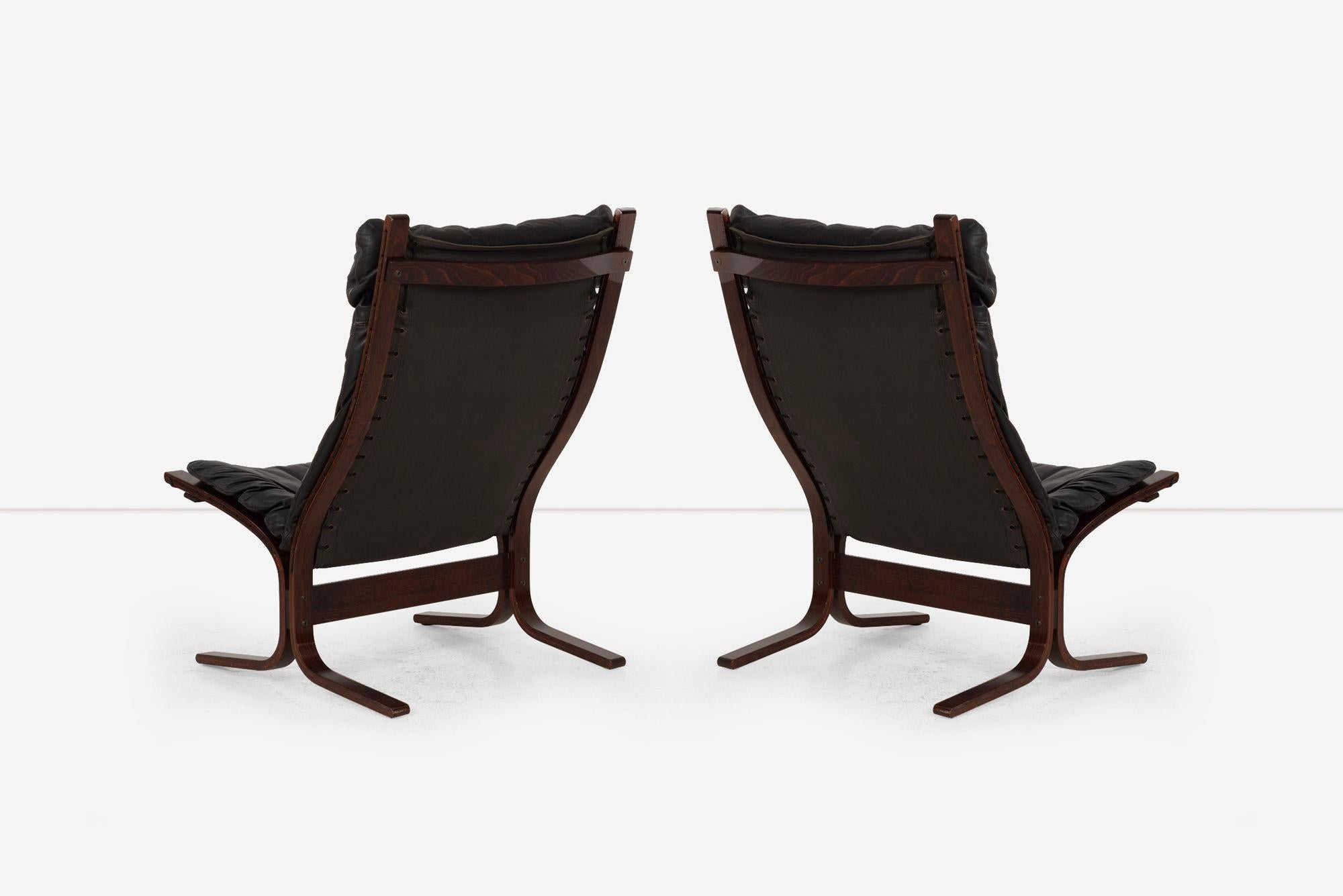Appliqué Paire de chaises Siesta d'Ingmar Relling pour Westnofa Norvège, années 1960 en vente