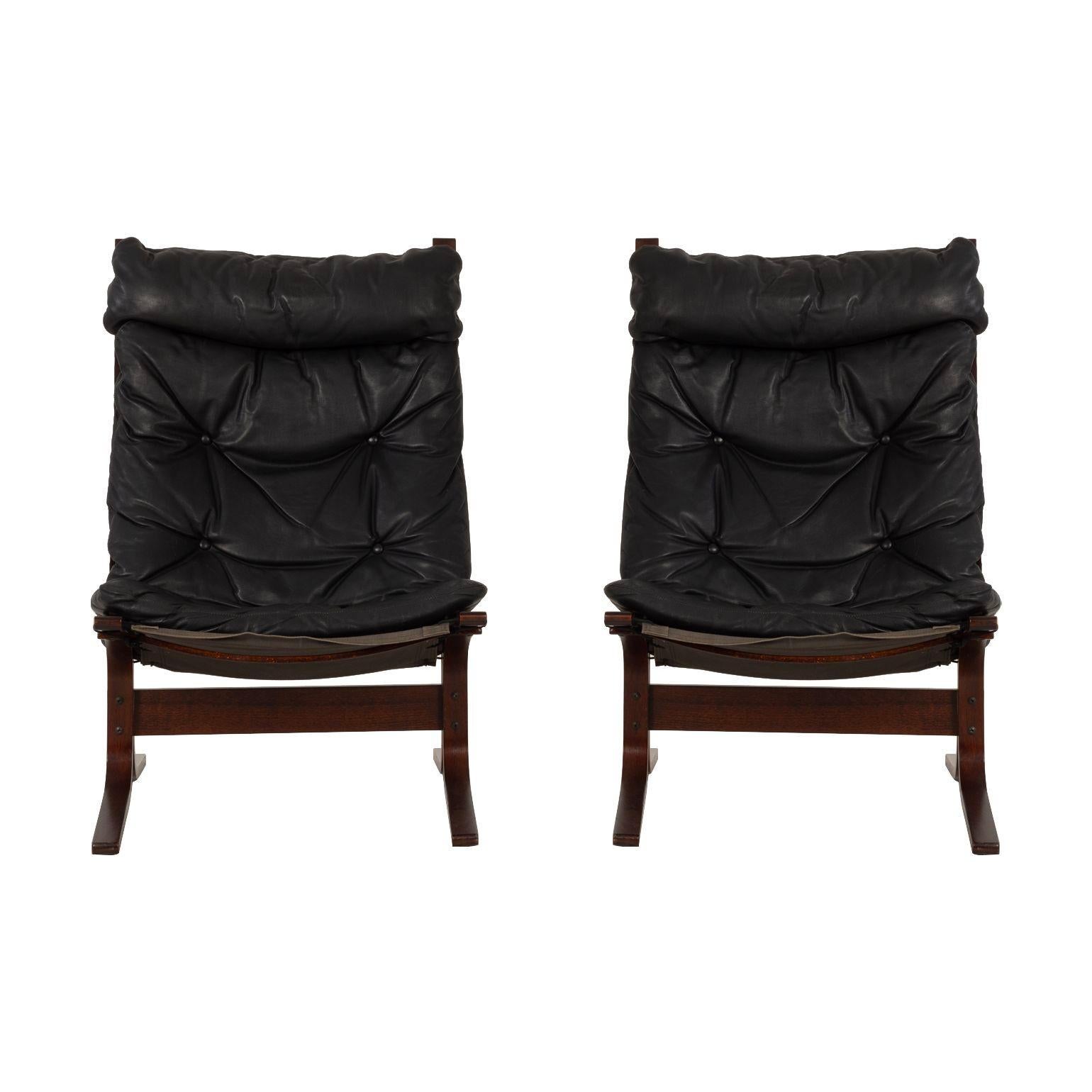 Paire de chaises Siesta d'Ingmar Relling pour Westnofa Norvège, années 1960 Bon état - En vente à Chicago, IL