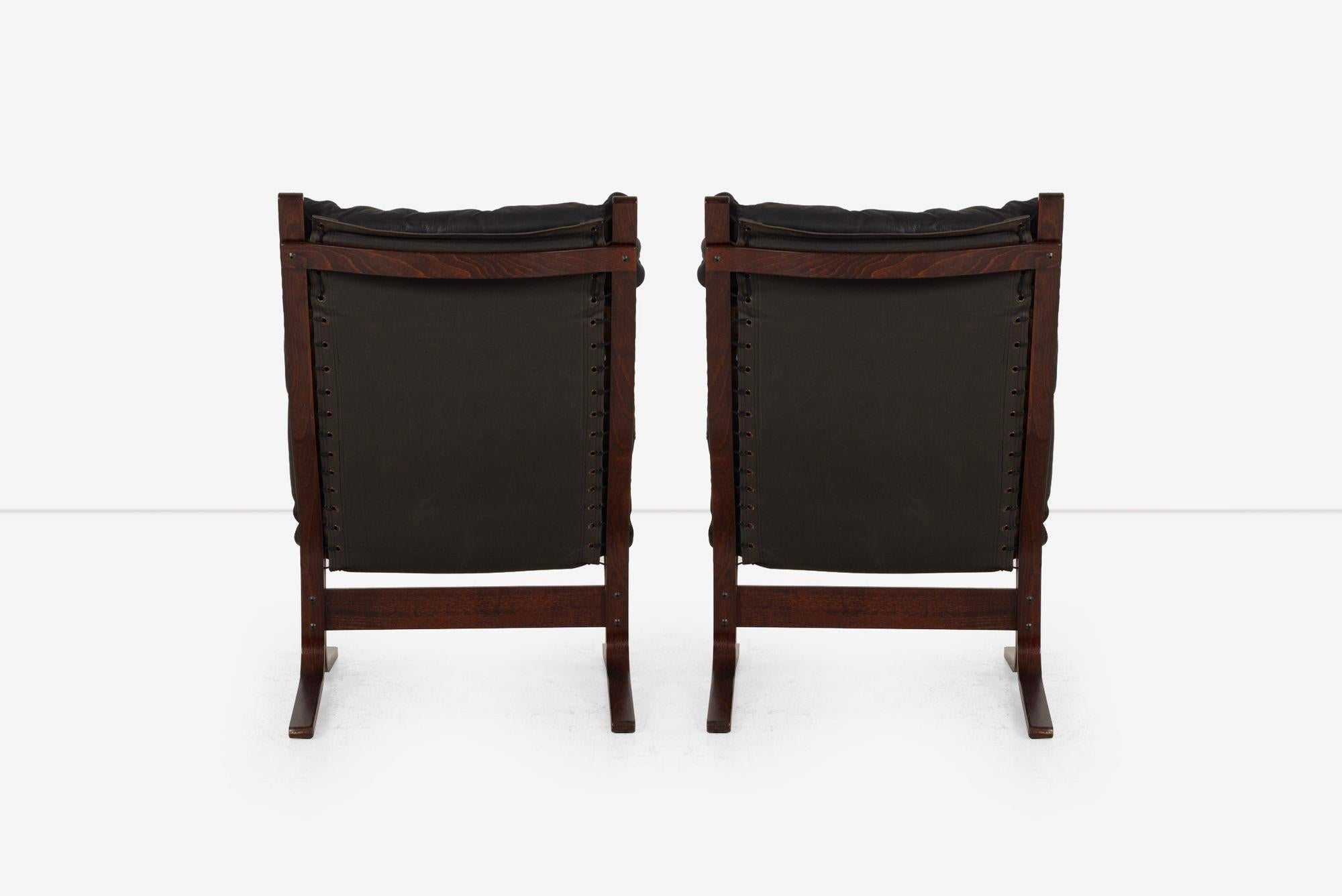 Milieu du XXe siècle Paire de chaises Siesta d'Ingmar Relling pour Westnofa Norvège, années 1960 en vente