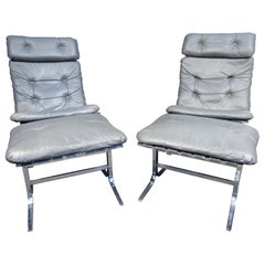 Pair of 'Siesta' Chairs with Ottomans