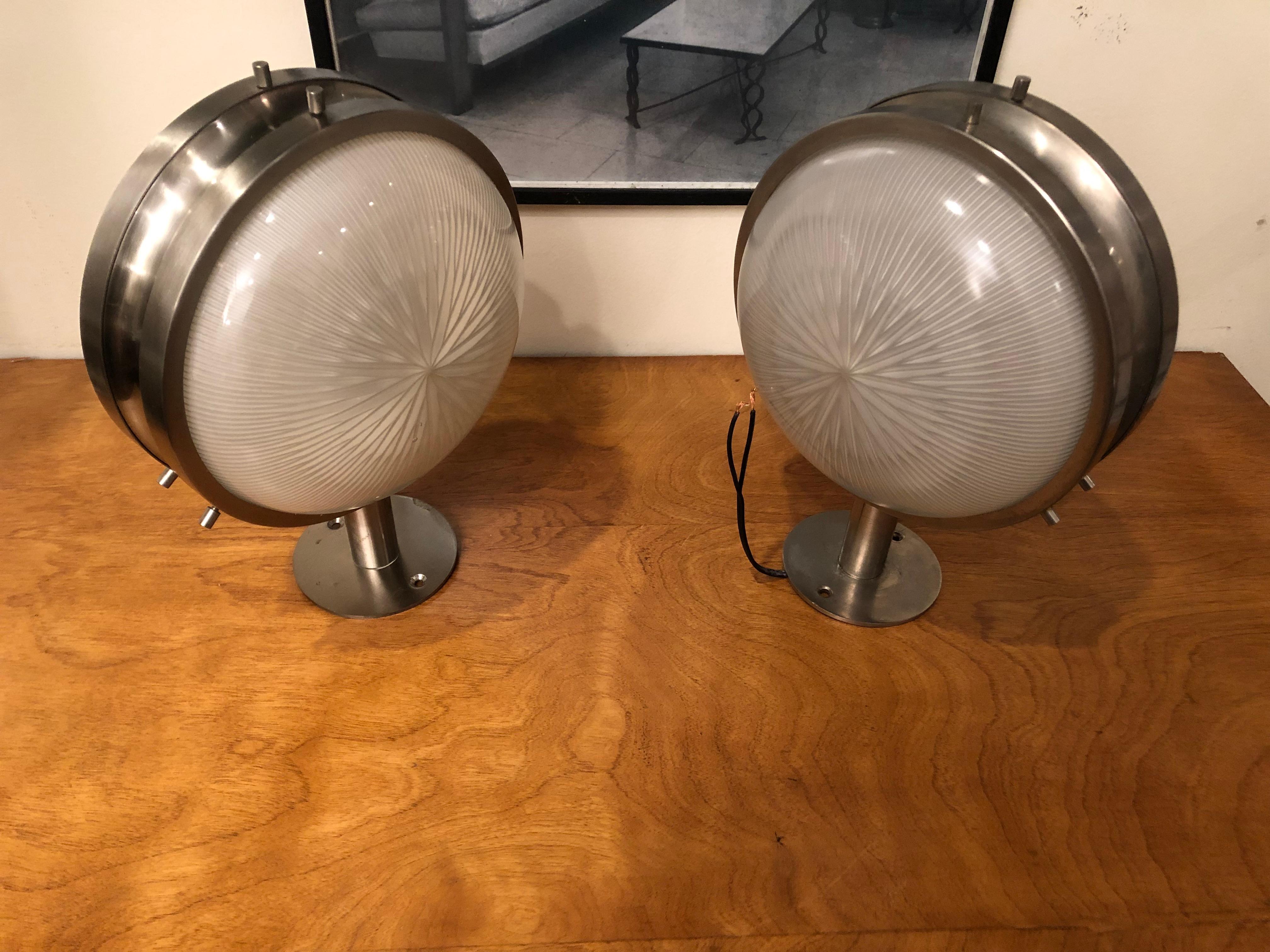 Pair of Gamma Ceiling / Wall Lights by Sergio Mazza for Artemide, Italy, 1960s 6