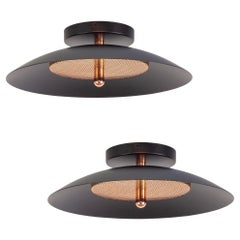 Pair of Signal Flush Mounts from Souda, Black and Copper, Made to Order