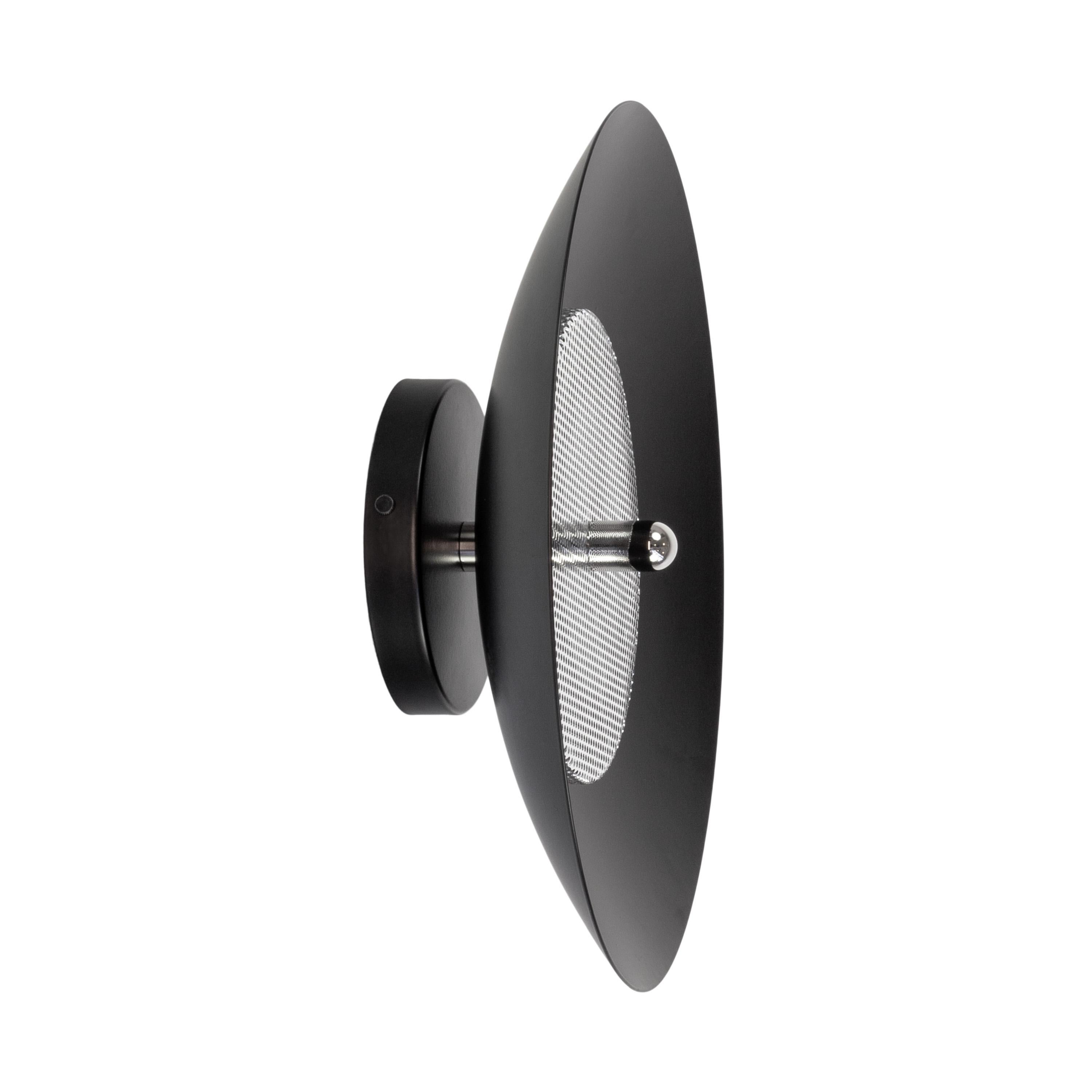 Modern Pair of Signal Flush Mounts from Souda, Black and Nickel, Made to Order For Sale