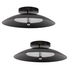 Pair of Signal Flush Mounts from Souda, Black and Nickel, Made to Order
