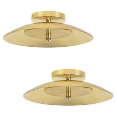 Pair of Signal Flush Mounts from Souda, Brass, Made to Order